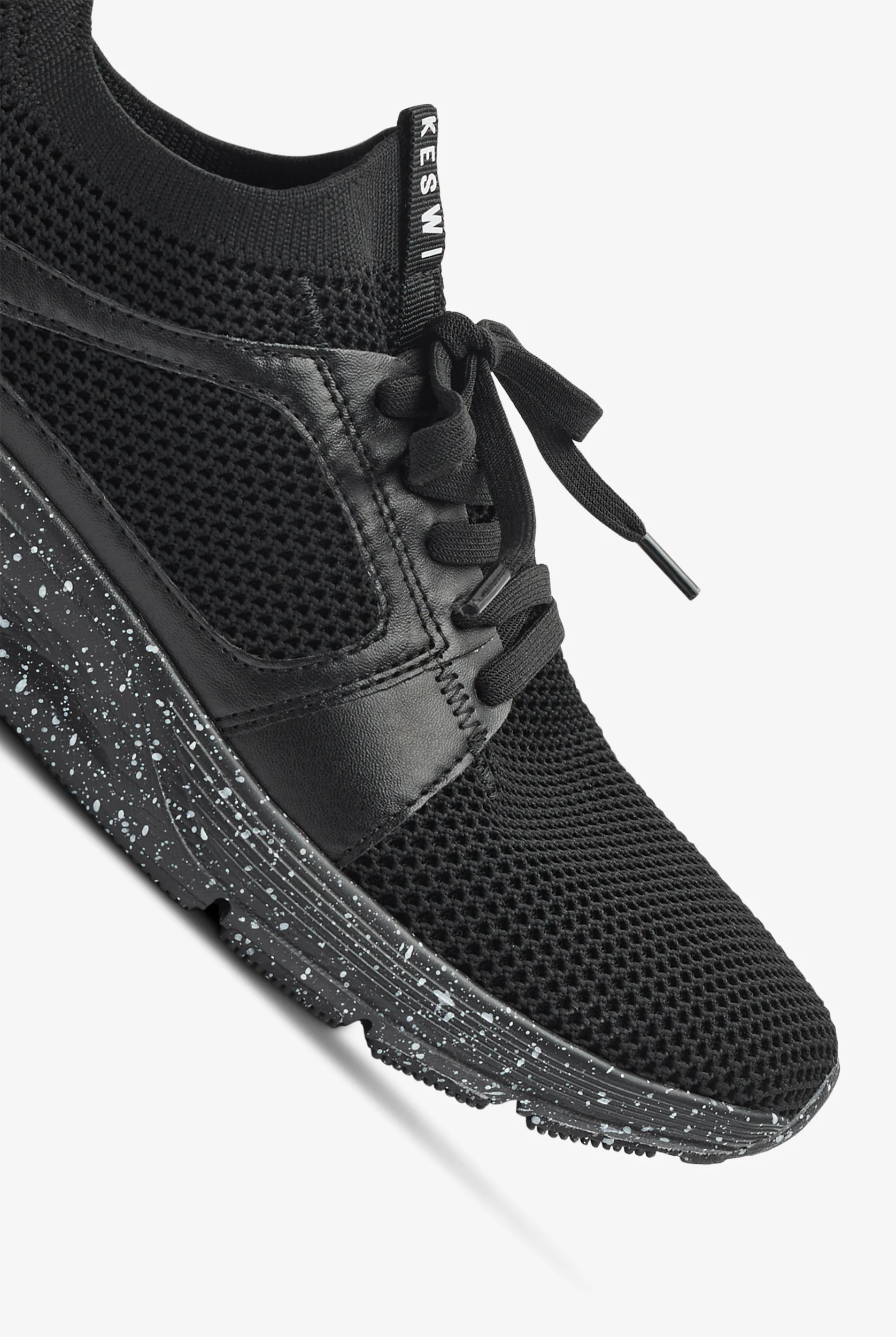 KESWI Women’s Black/Black Speckled Athletic Lace Up Shoes