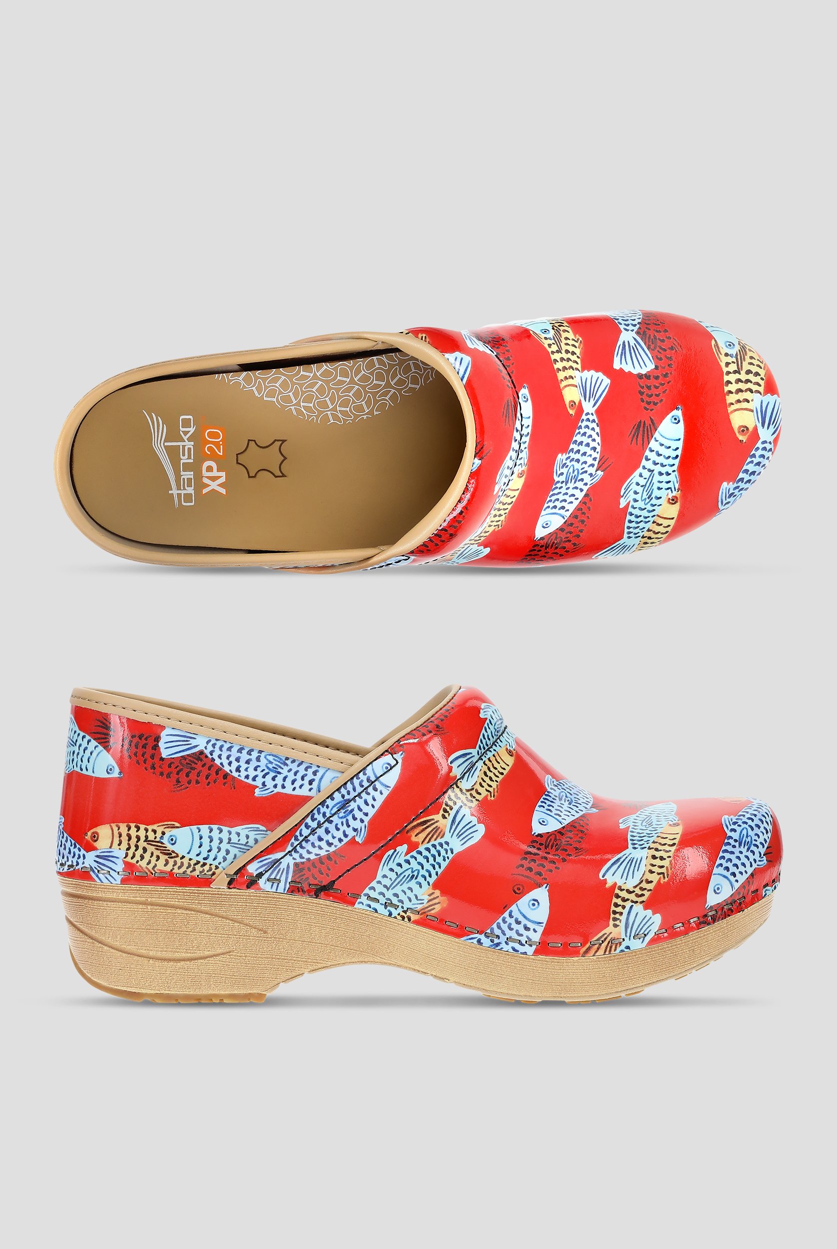 Zuecos antideslizantes Dansko XP 2.0 Sardines de charol para mujer