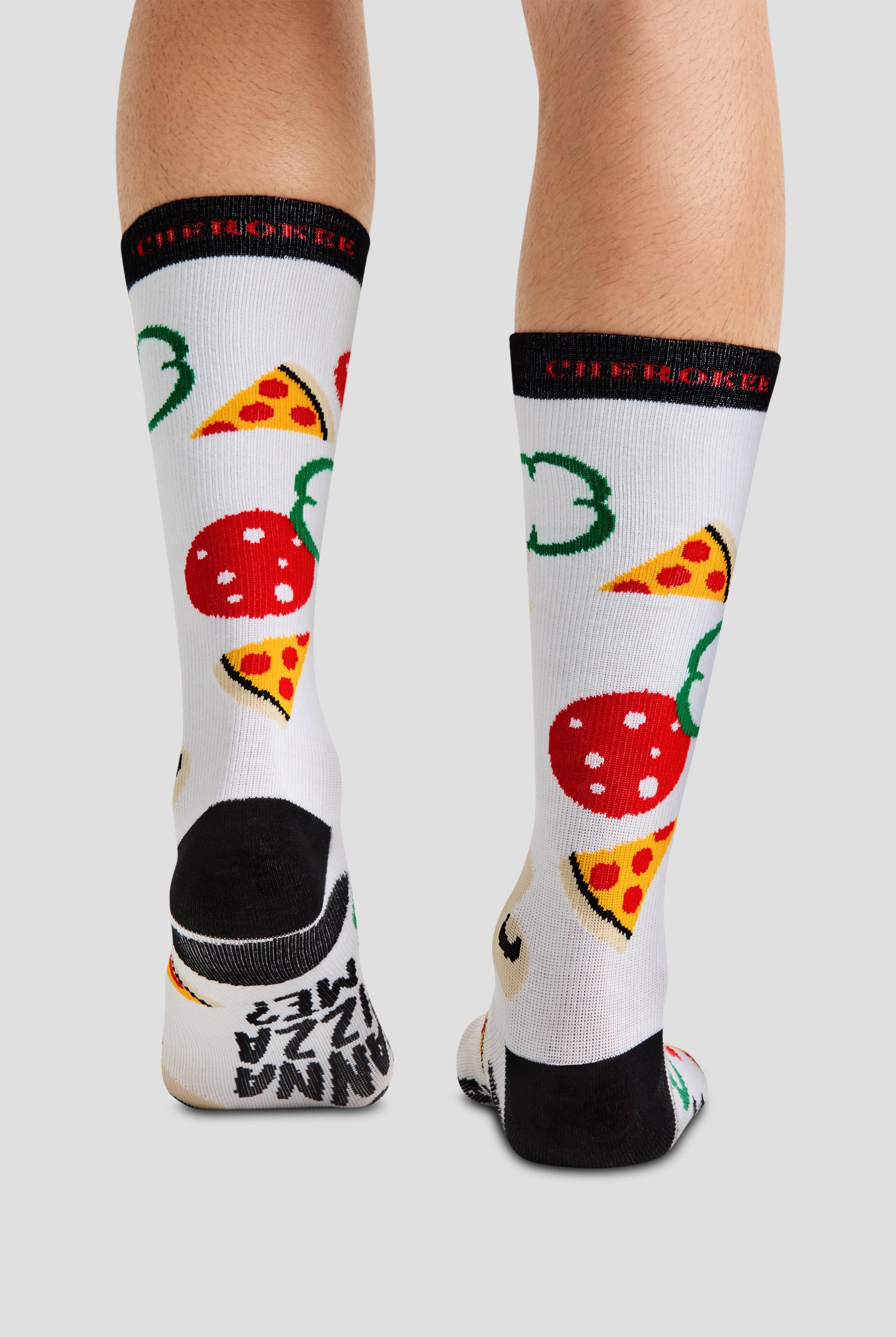 Cherokee Pizza Me Men's 10-15 mmHg Light Compression Socks