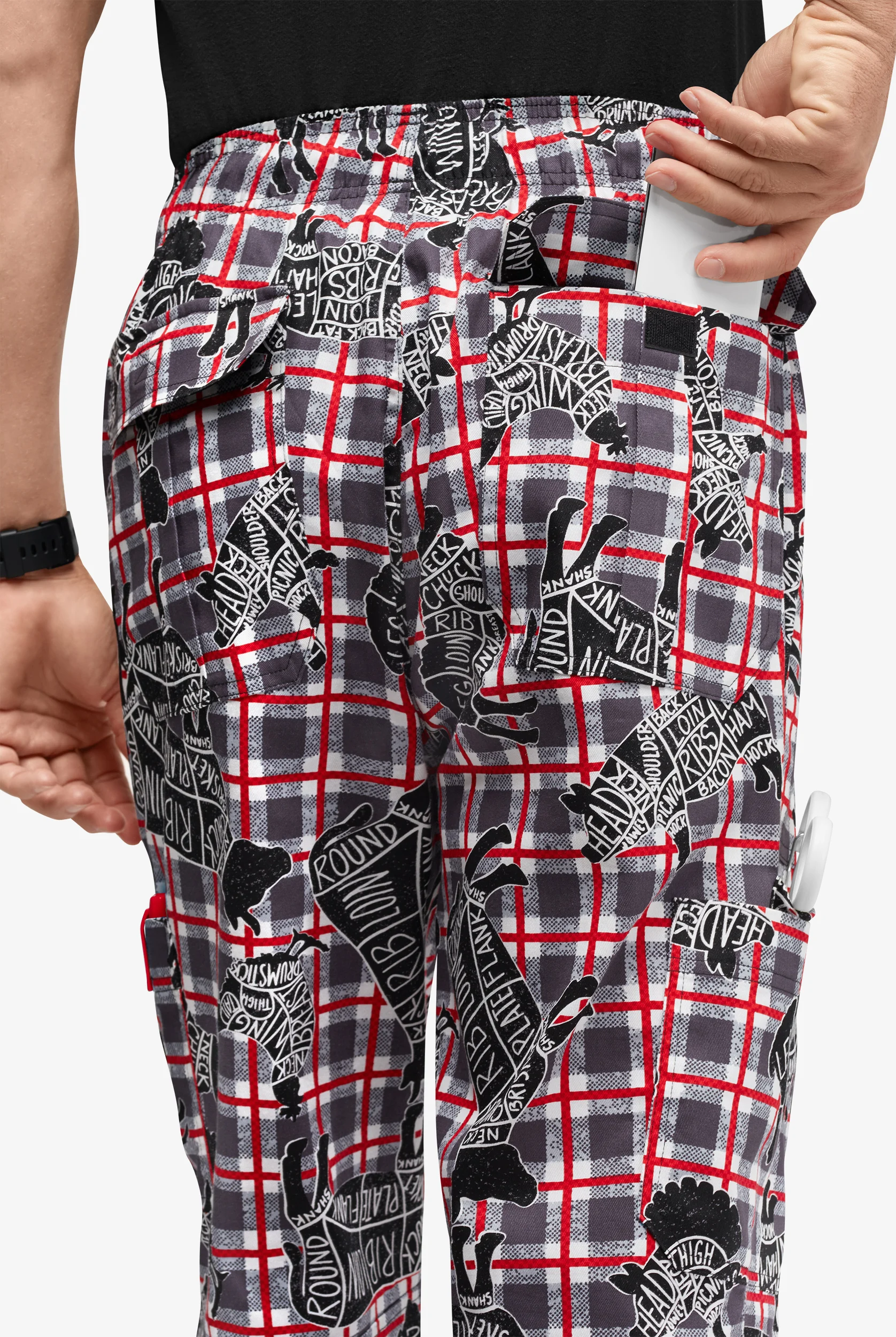 UA CHEF™ Butcher Board Pebble Gray Men's Utility Printed Chef Pants