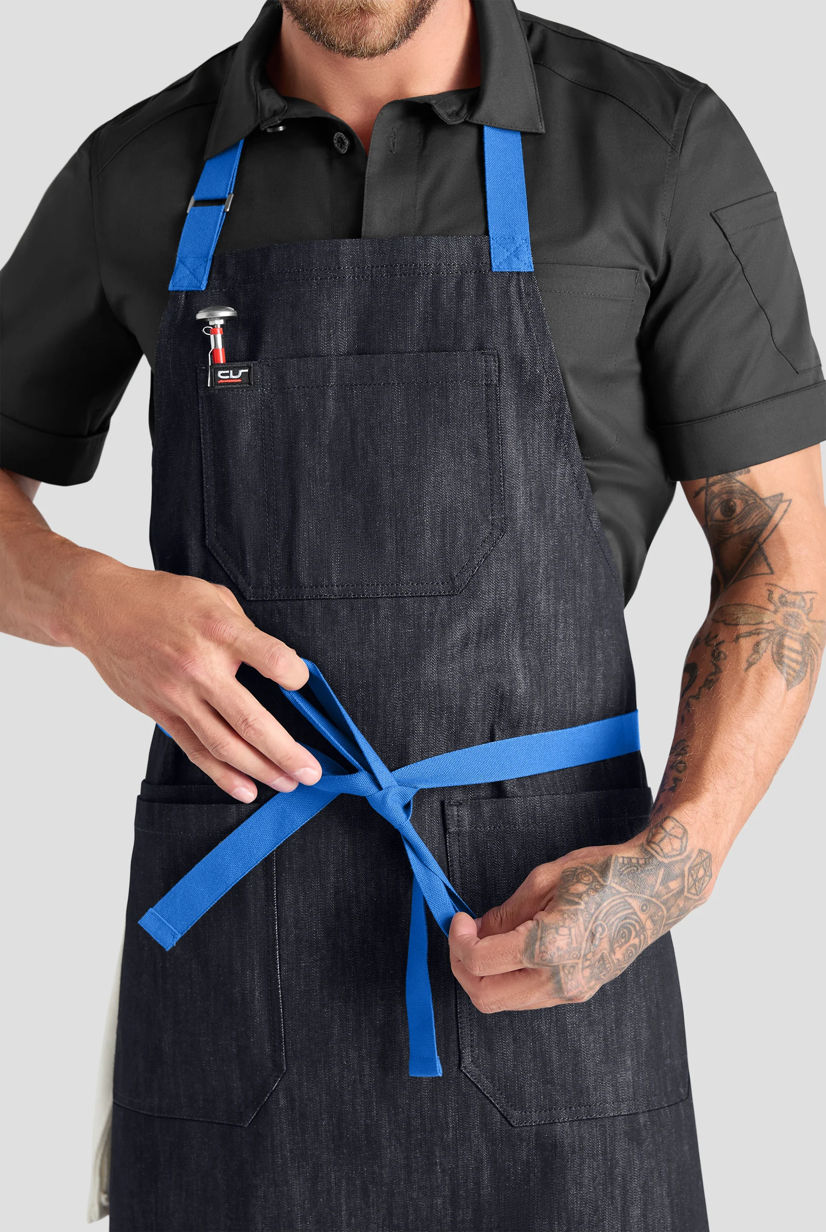 Industry Line Unisex Contrast Strap Bib Chef Apron