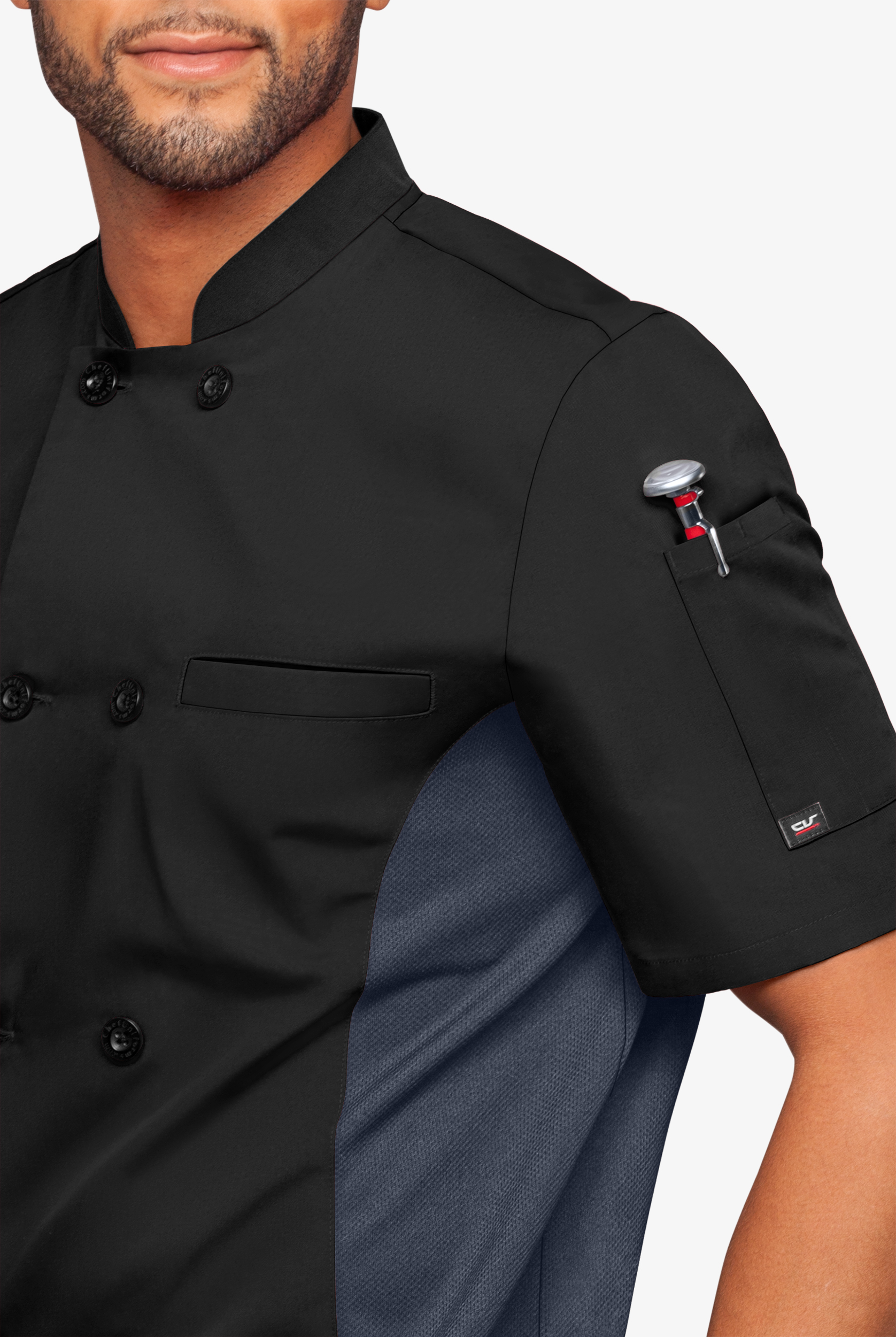 ChefRegal 3/4 Sleeve Chef Coat - Color Black main image 1