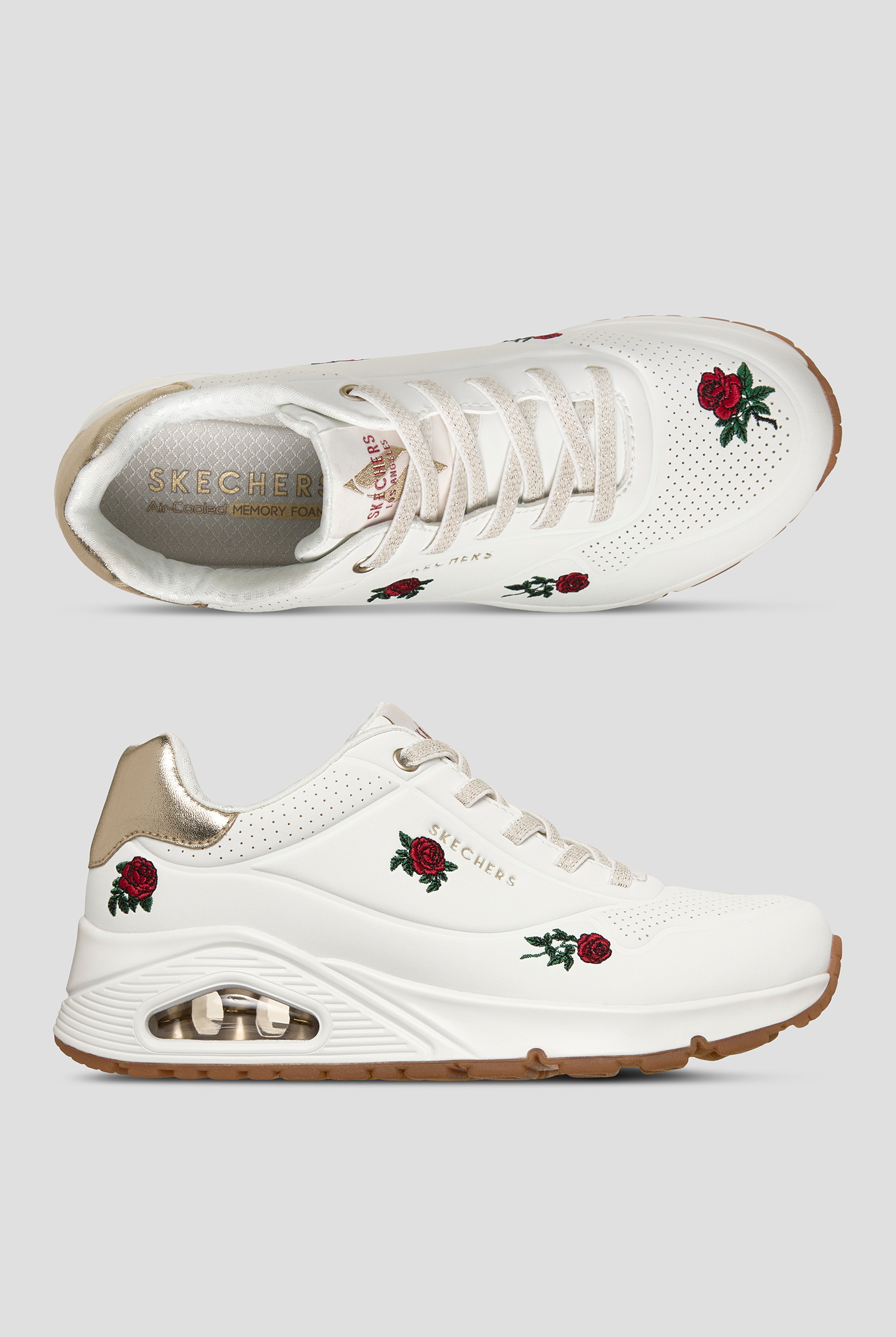 Zapatillas deportivas Skechers Street UNO - Champagne and Roses White con cordones