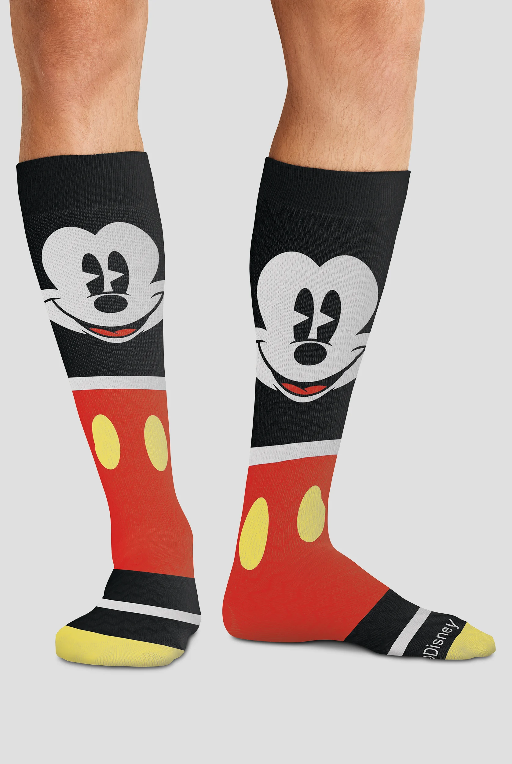 Tooniforms Happy Go Mickey Men's 10-15 mmHg Light Compression Socks
