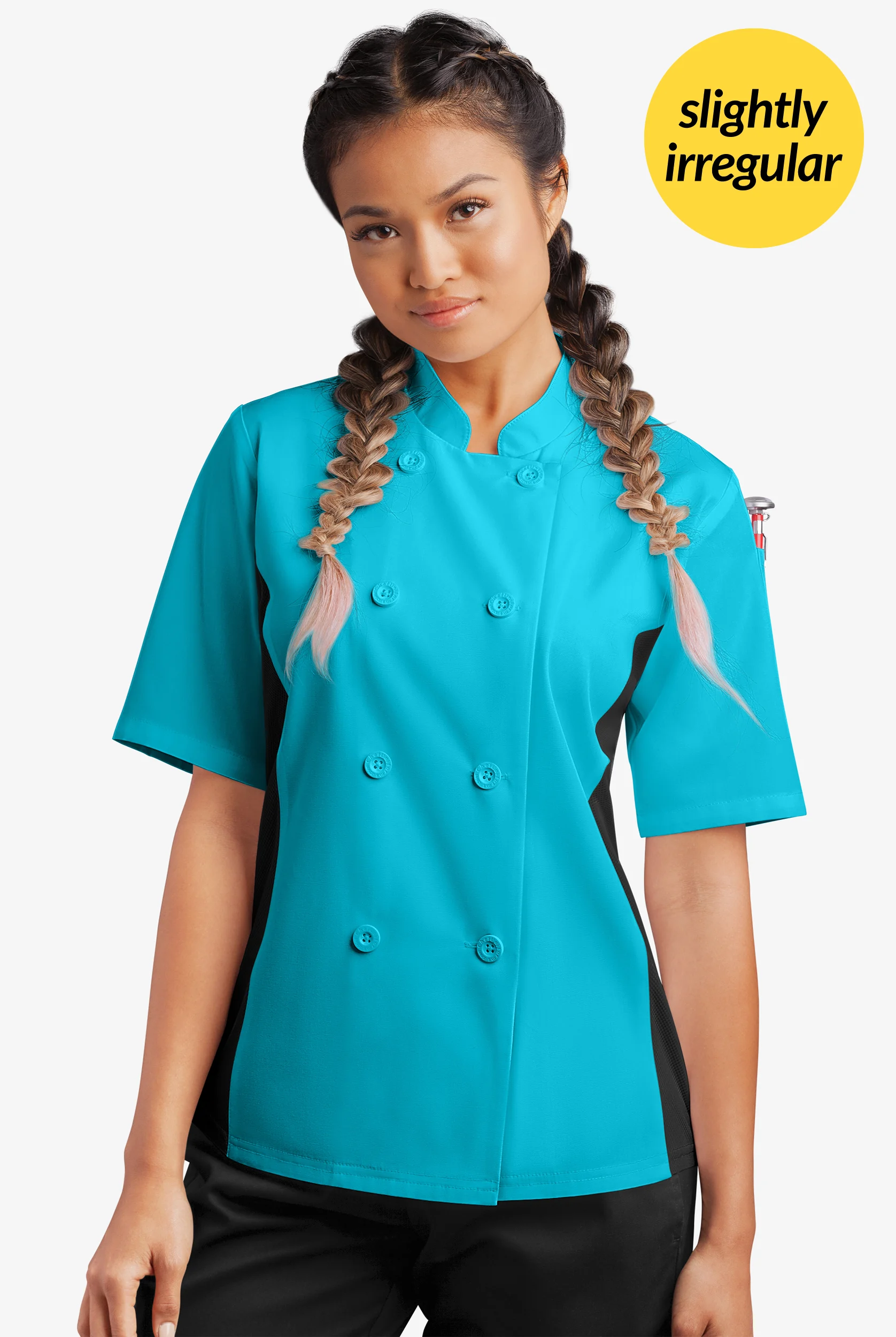Women's -LIGHTWEIGHT- Short Sleeve Coat with -MESH- Side Panels - **SLIGHTLY IRREGULAR**