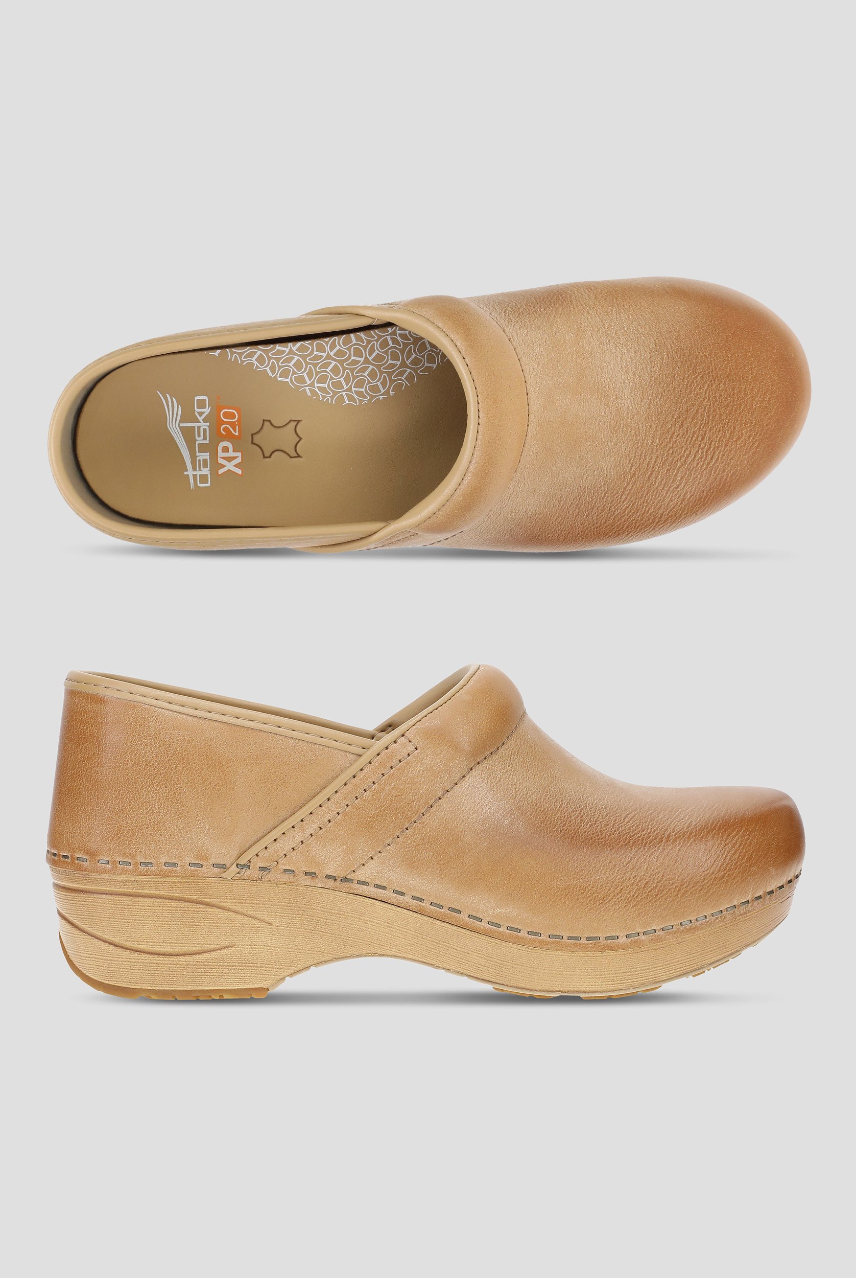 Dansko Women's XP 2.0 Slip Resistant Honey Distressed Leather Clogs