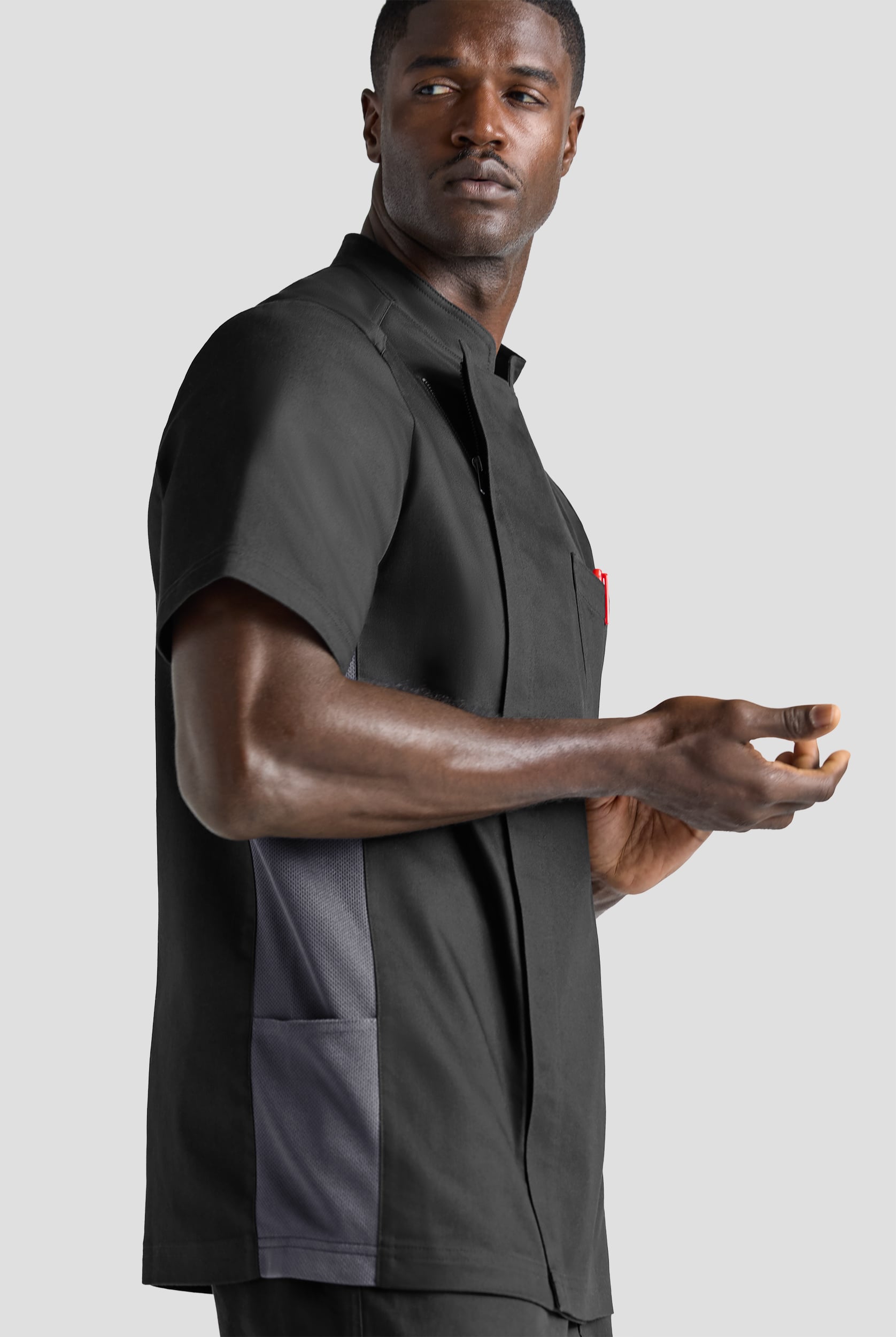 Industry Line Men&rsquo;s 2-Pocket Asymmetrical Short Sleeve Chef Coat