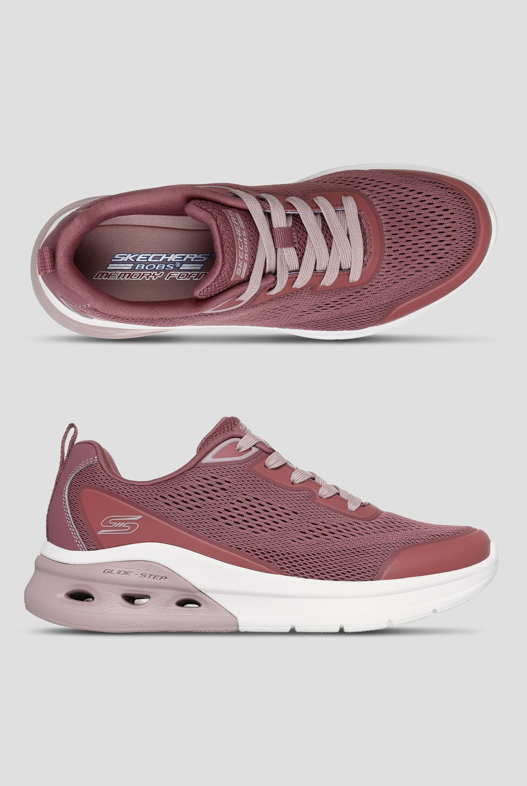 Skechers Bobs Sport Women's Knit Lace Up Glide-Step Sneaker