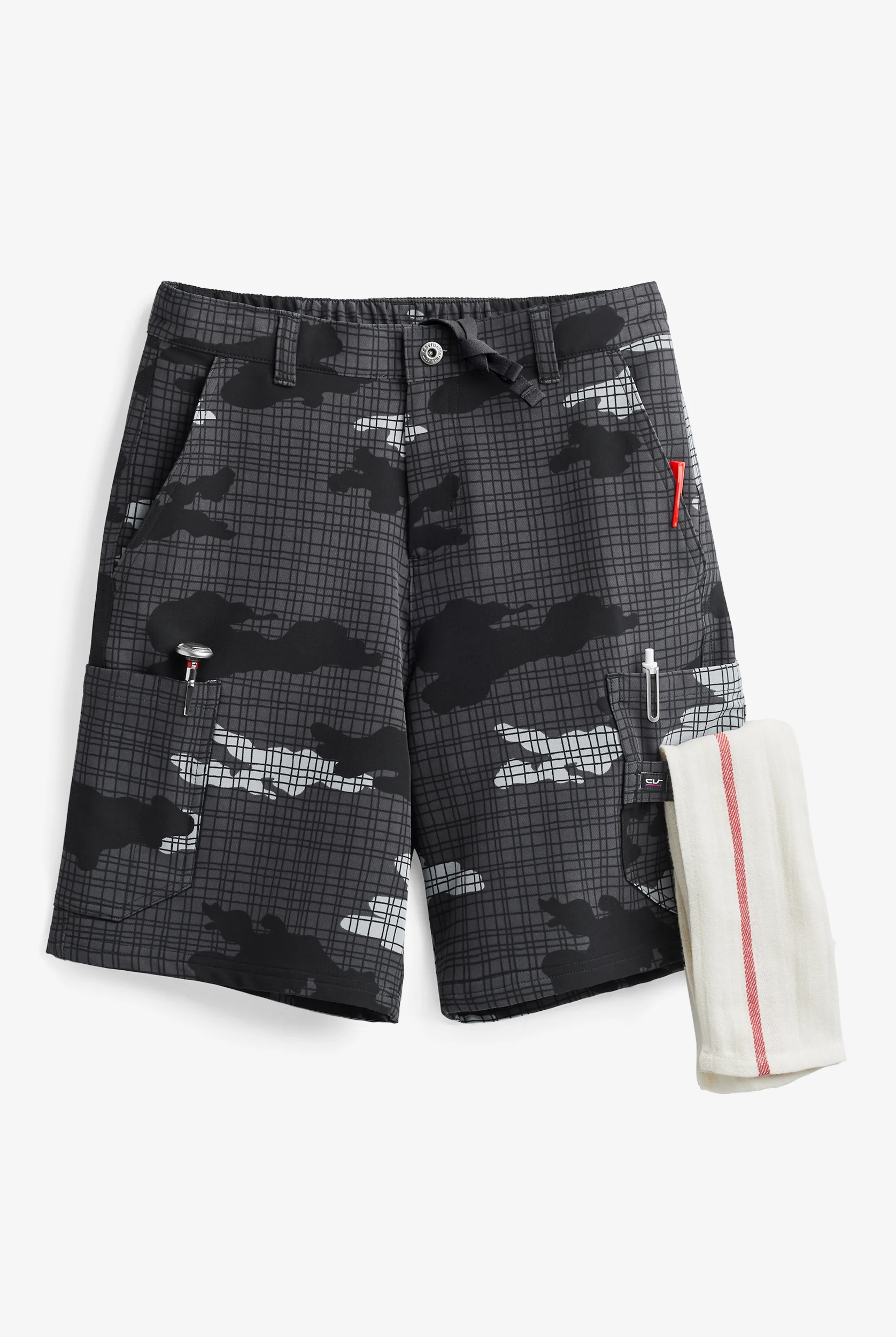 CHEF PERFORMANCE Camo Men's 6-Pocket STRETCH Cargo Printed Chef Shorts