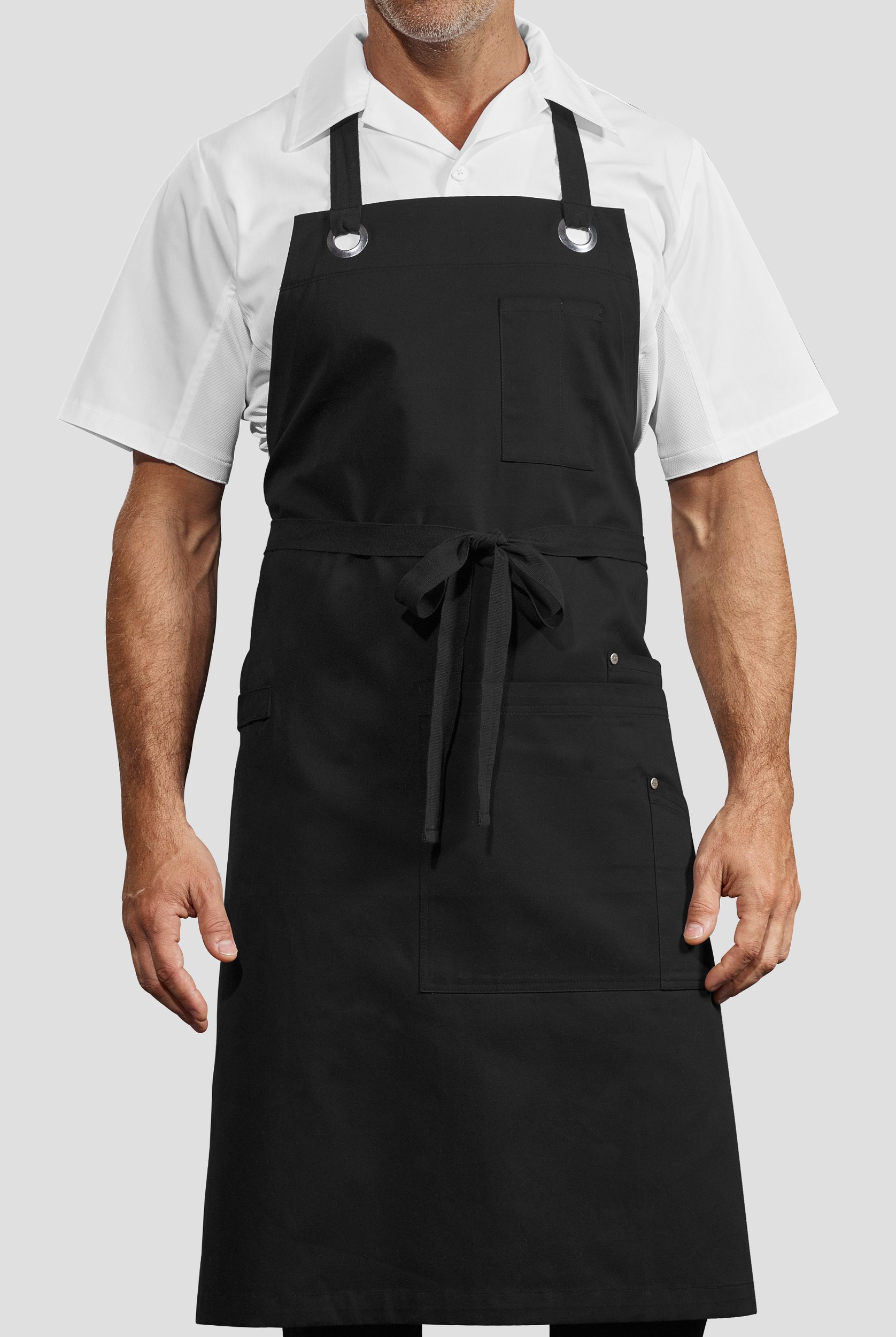 Industry Line Cotton Twill Unisex 4-Pocket Adjustable Bib Chef Apron