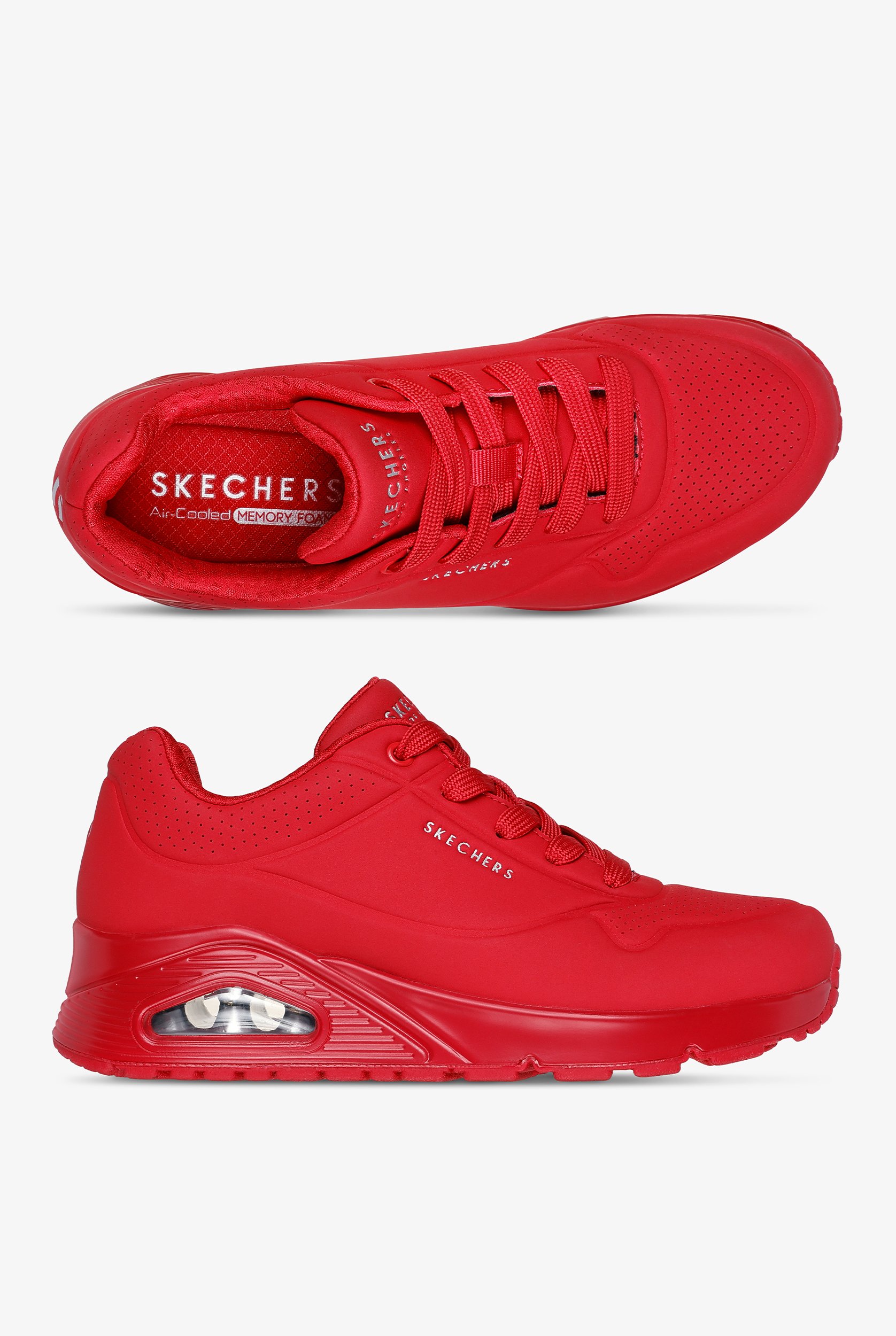 Skechers Street UNO - Stand On Air Red Athletic Lace Up Shoes