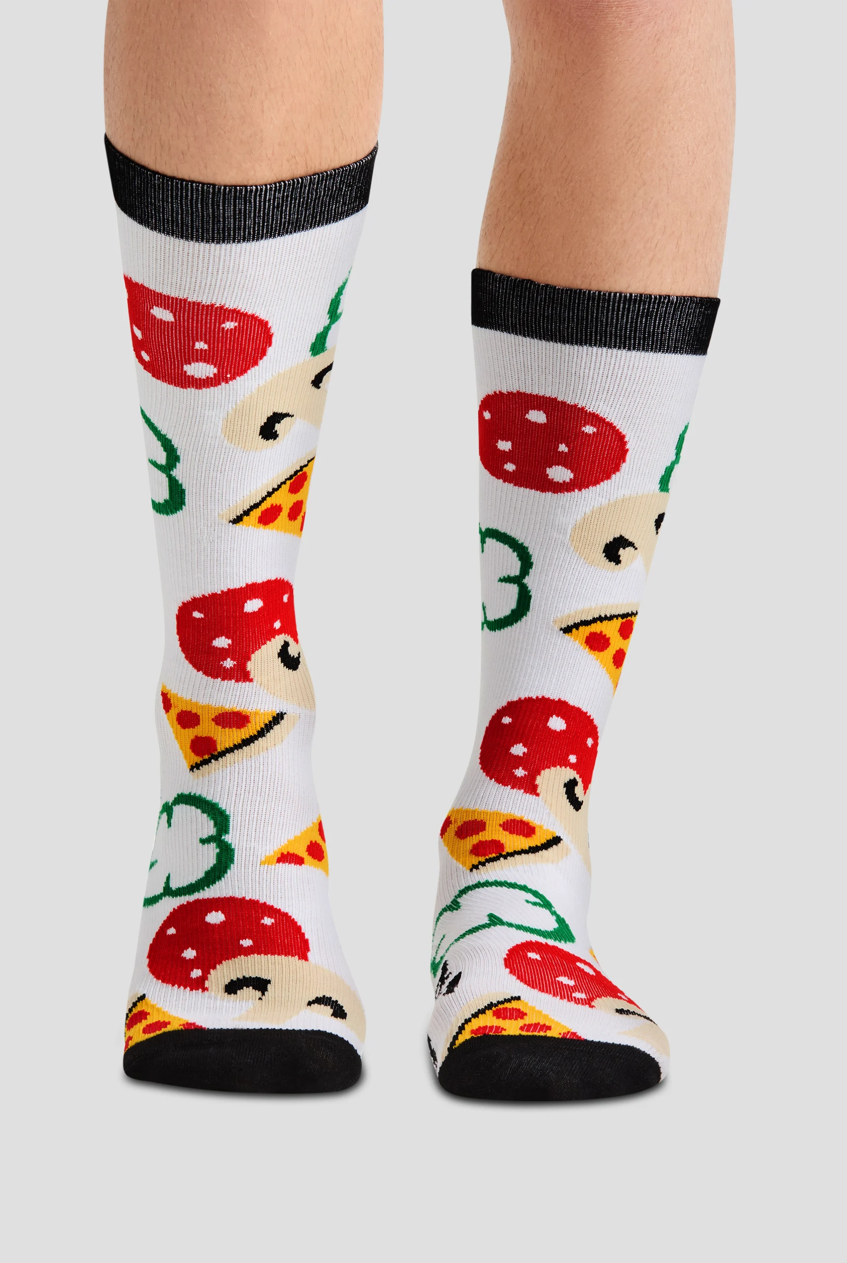 Cherokee Pizza Me Men's 10-15 mmHg Light Compression Socks