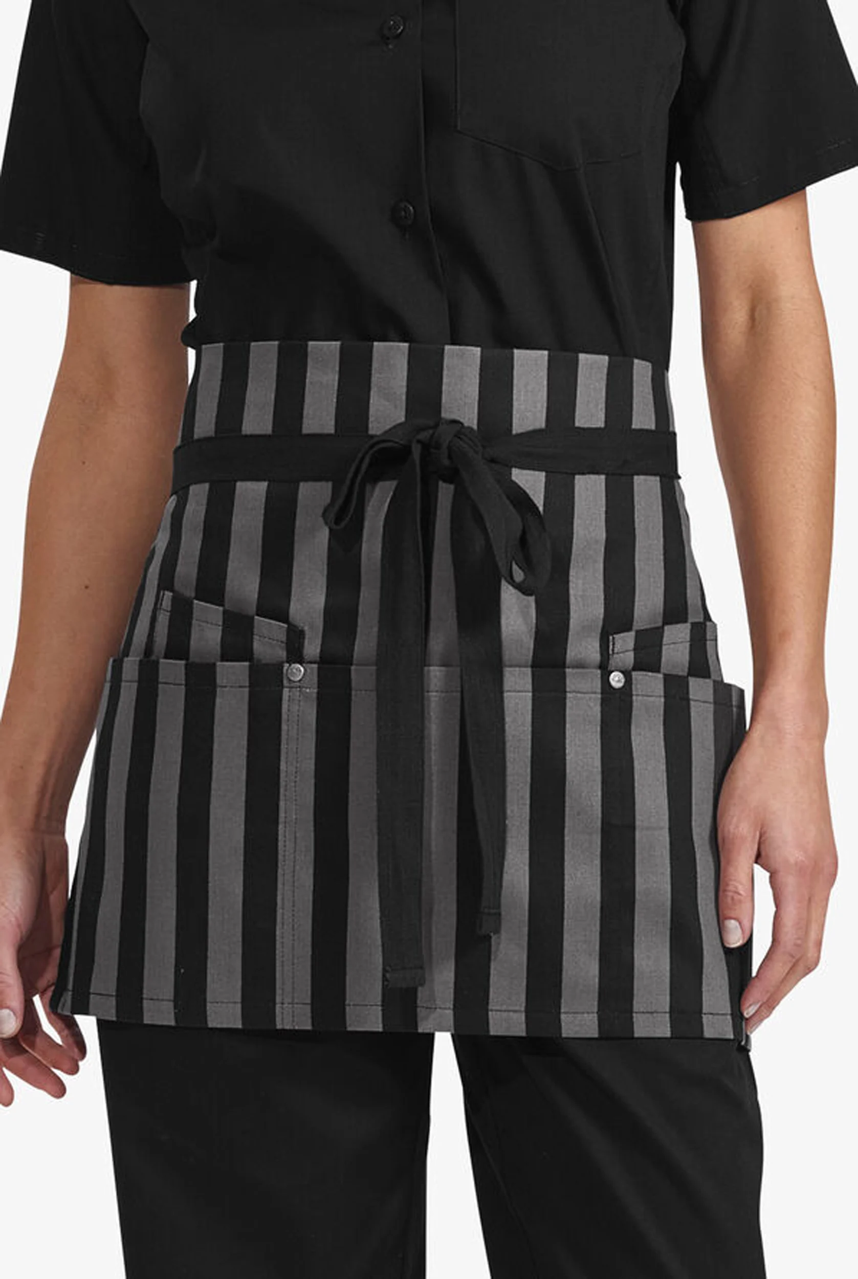 Industry Line Bold Stripes Unisex 5-Pocket w/ Grommets Waist Printed Chef Apron