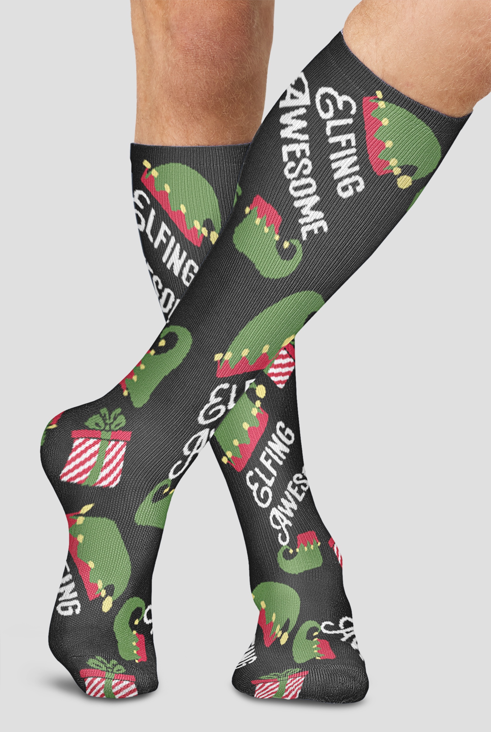 Cherokee Elfing Awesome Men's 10-15 mmHG Light Compression Socks