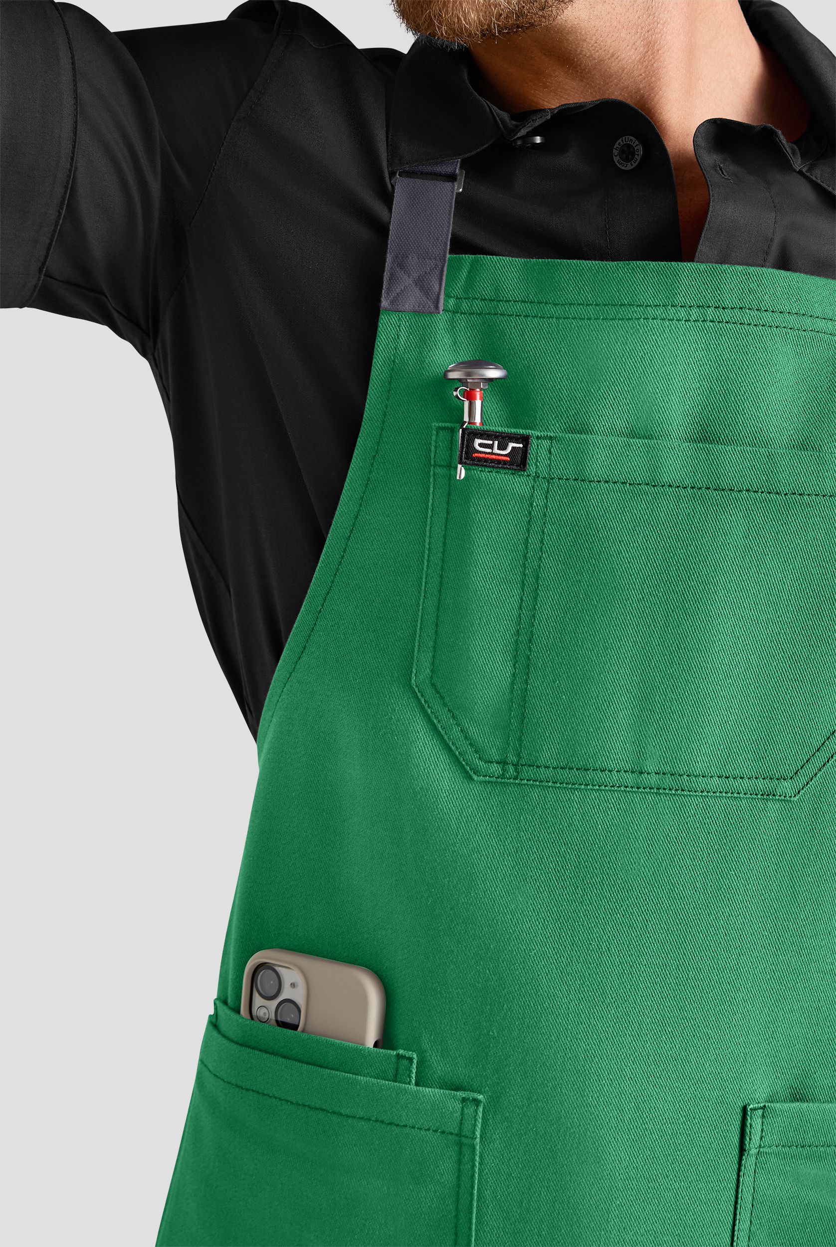 Industry Line Unisex Contrast Strap Bib Chef Apron