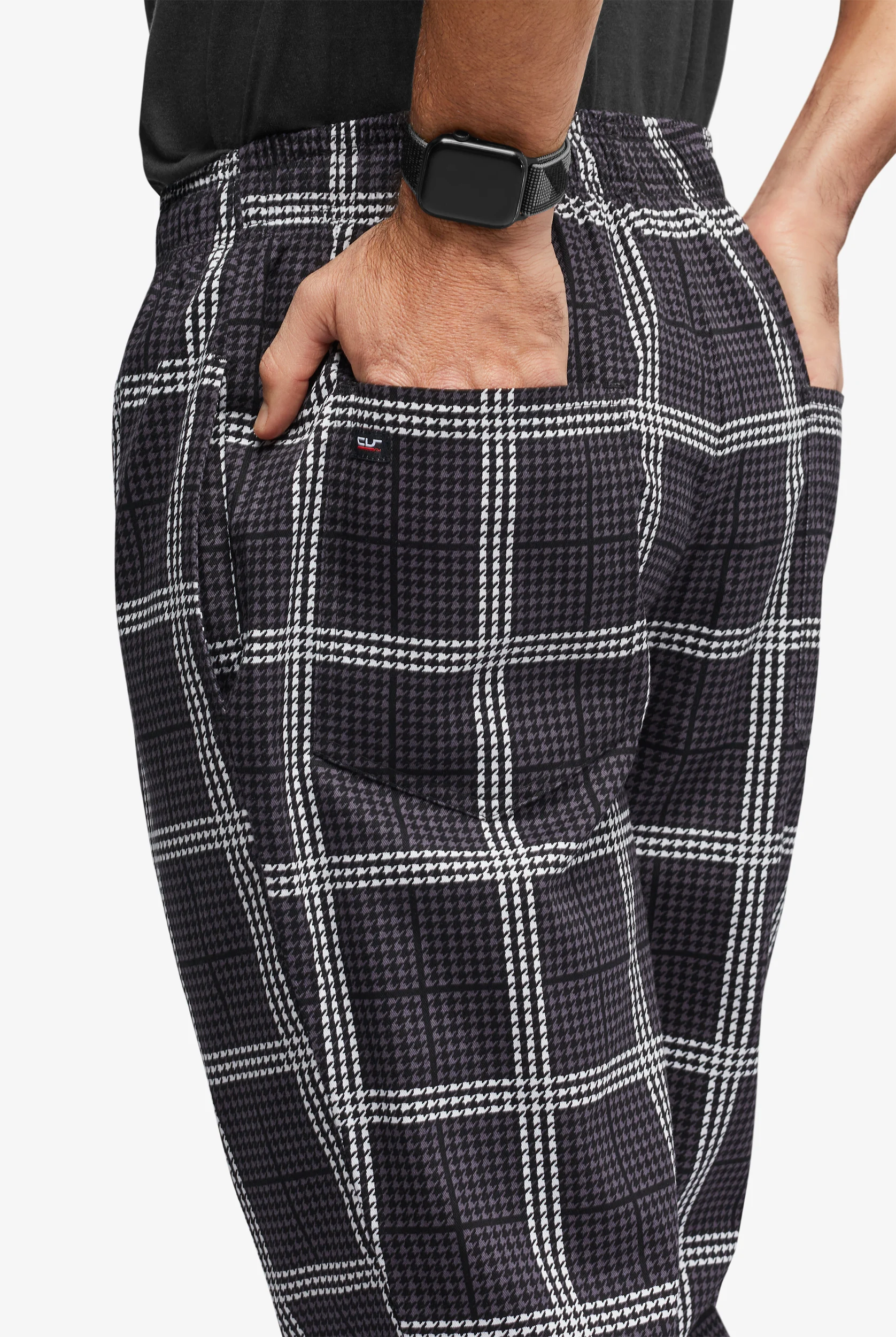 UA CHEF™ Houndstooth Plaid Men's 4-Pocket Baggy Printed Chef Pants