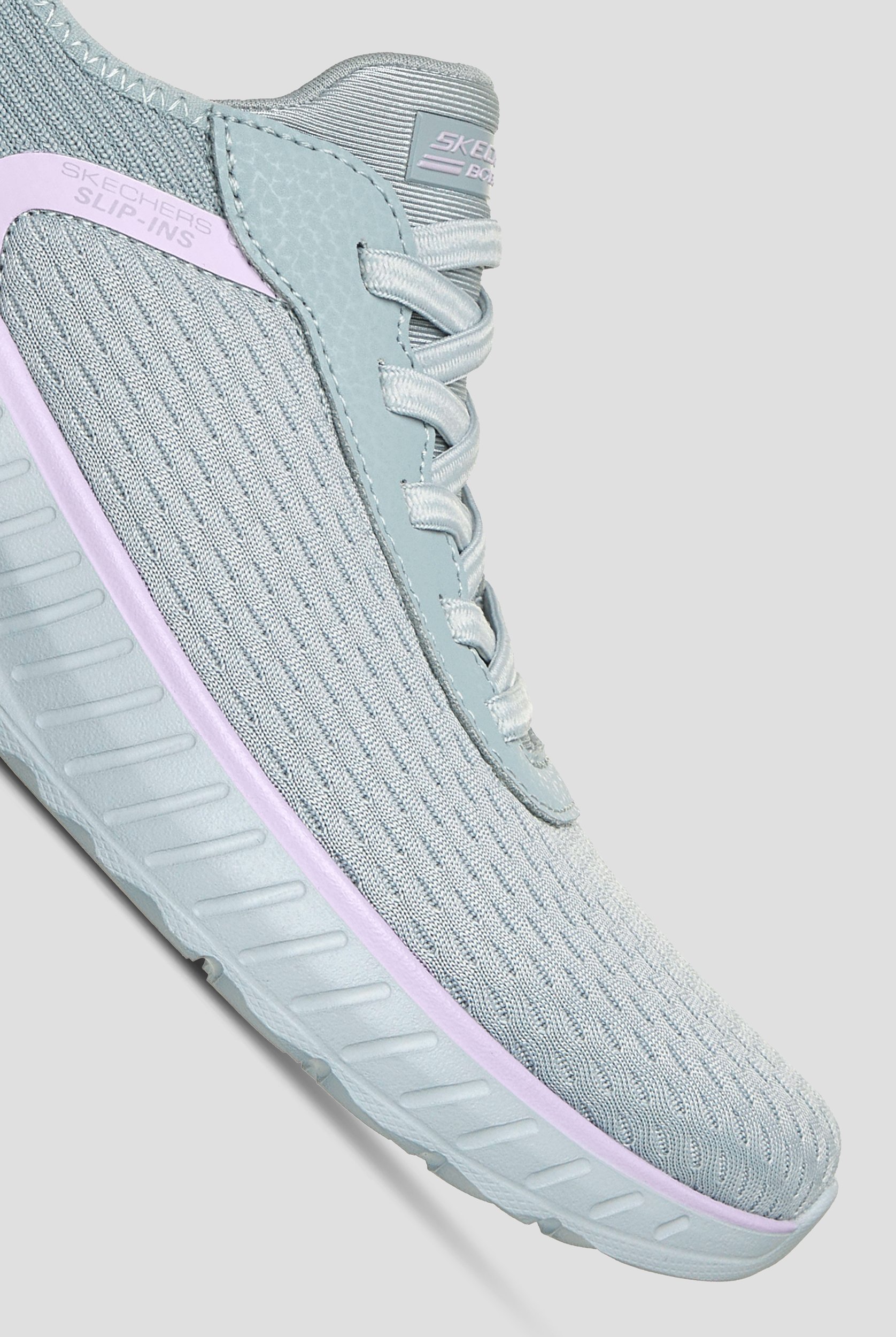 Zapatillas deportivas Skechers Bobs Sport Gray/Lavender Slip-Ins Bungee Mesh para mujer