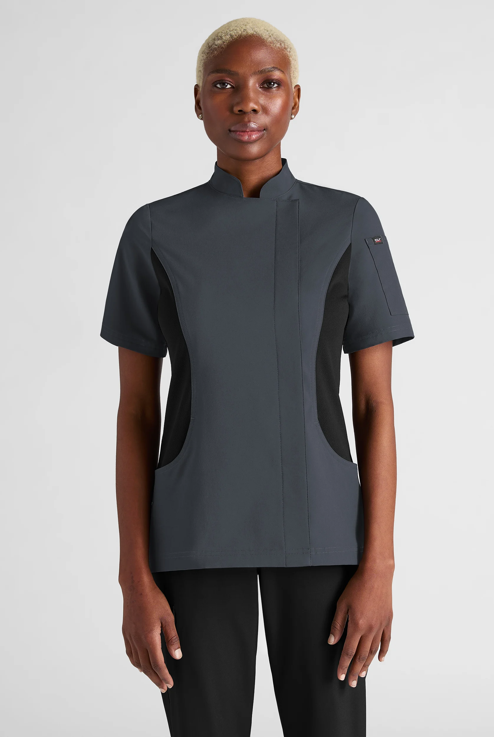 CHEF PERFORMANCE- Women's Short Sleeve with Mesh Panels STRETCH Chef Coat