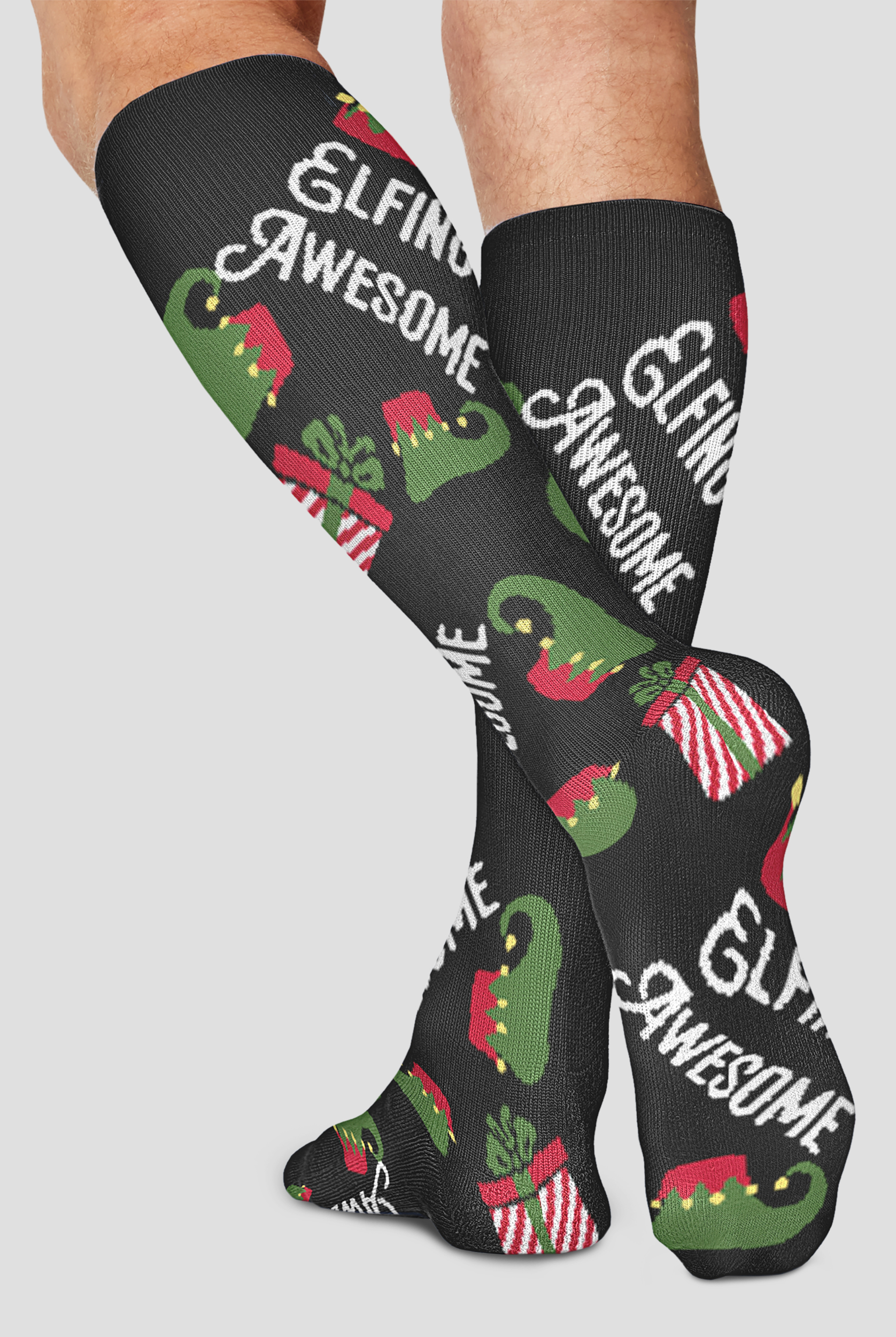 Cherokee Elfing Awesome Men's 10-15 mmHG Light Compression Socks