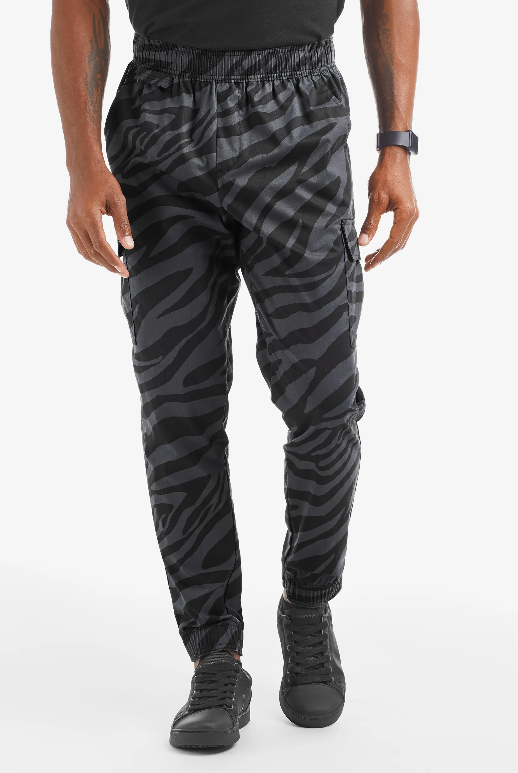 CHEF 360 Zebra Men's 7-Pocket Utility STRETCH Chef Jogger