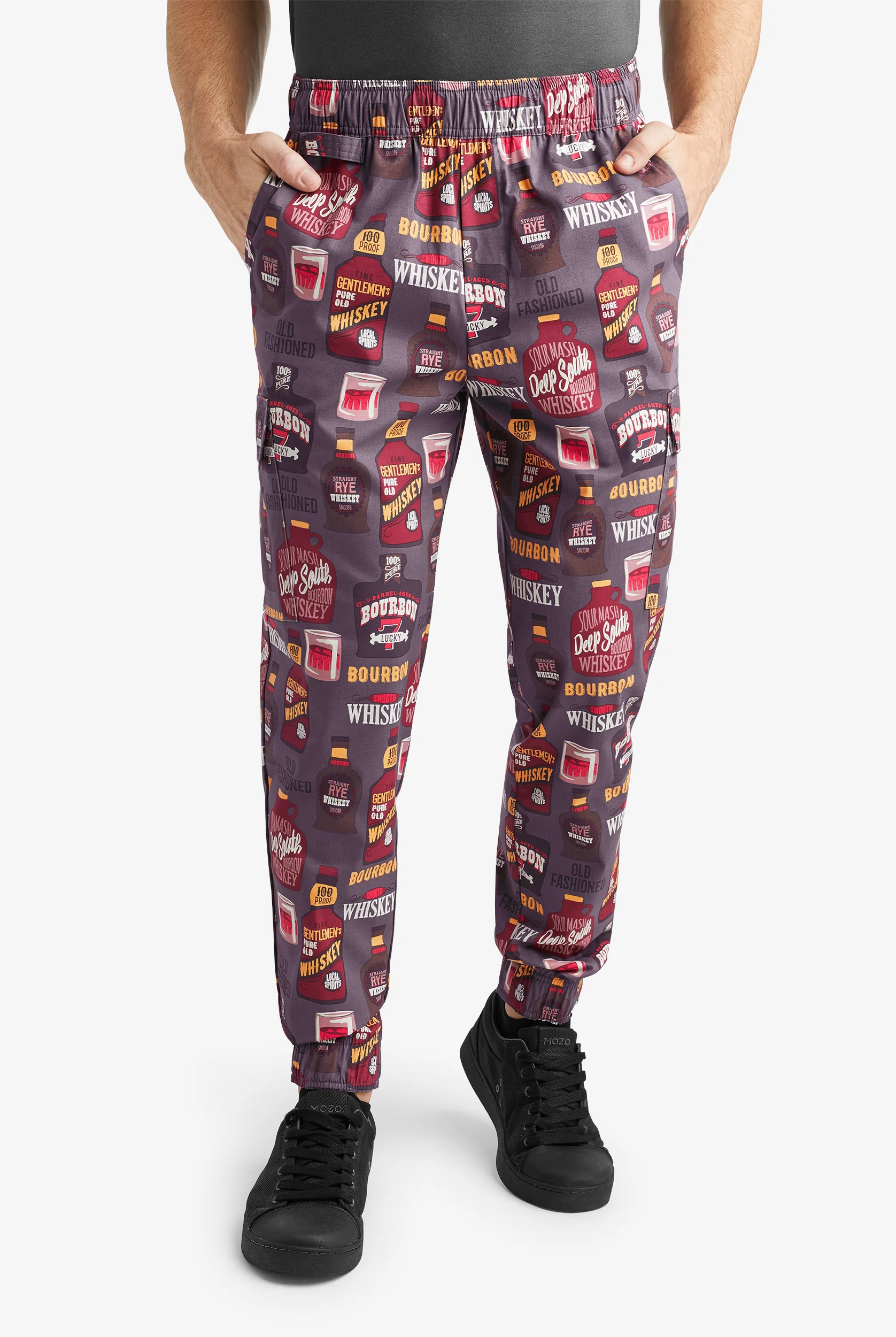 CHEF 360 Bourbon & Whiskey Men's 7-Pocket Utility STRETCH Chef Jogger