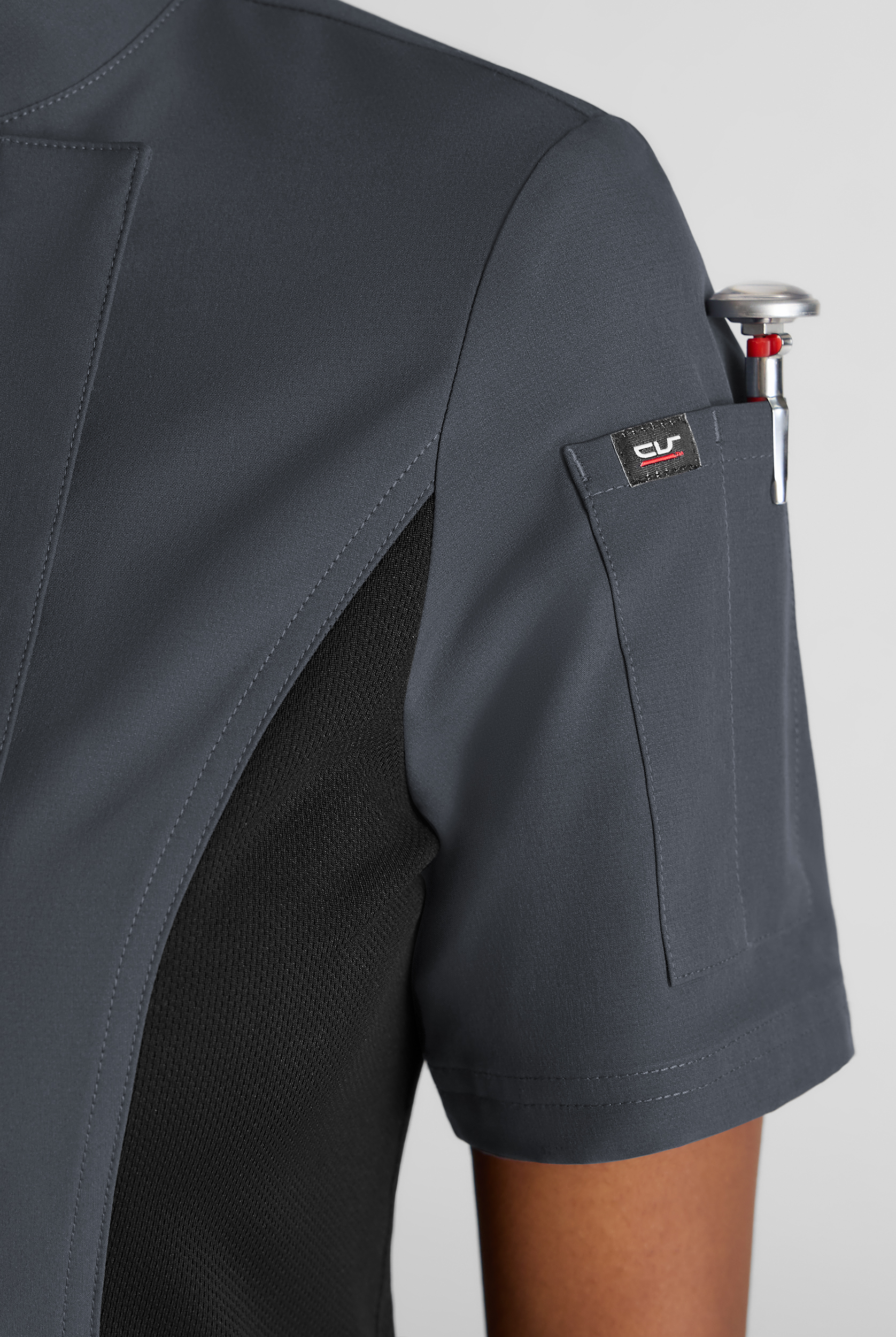 CHEF PERFORMANCE- Women's Short Sleeve with Mesh Panels STRETCH Chef Coat