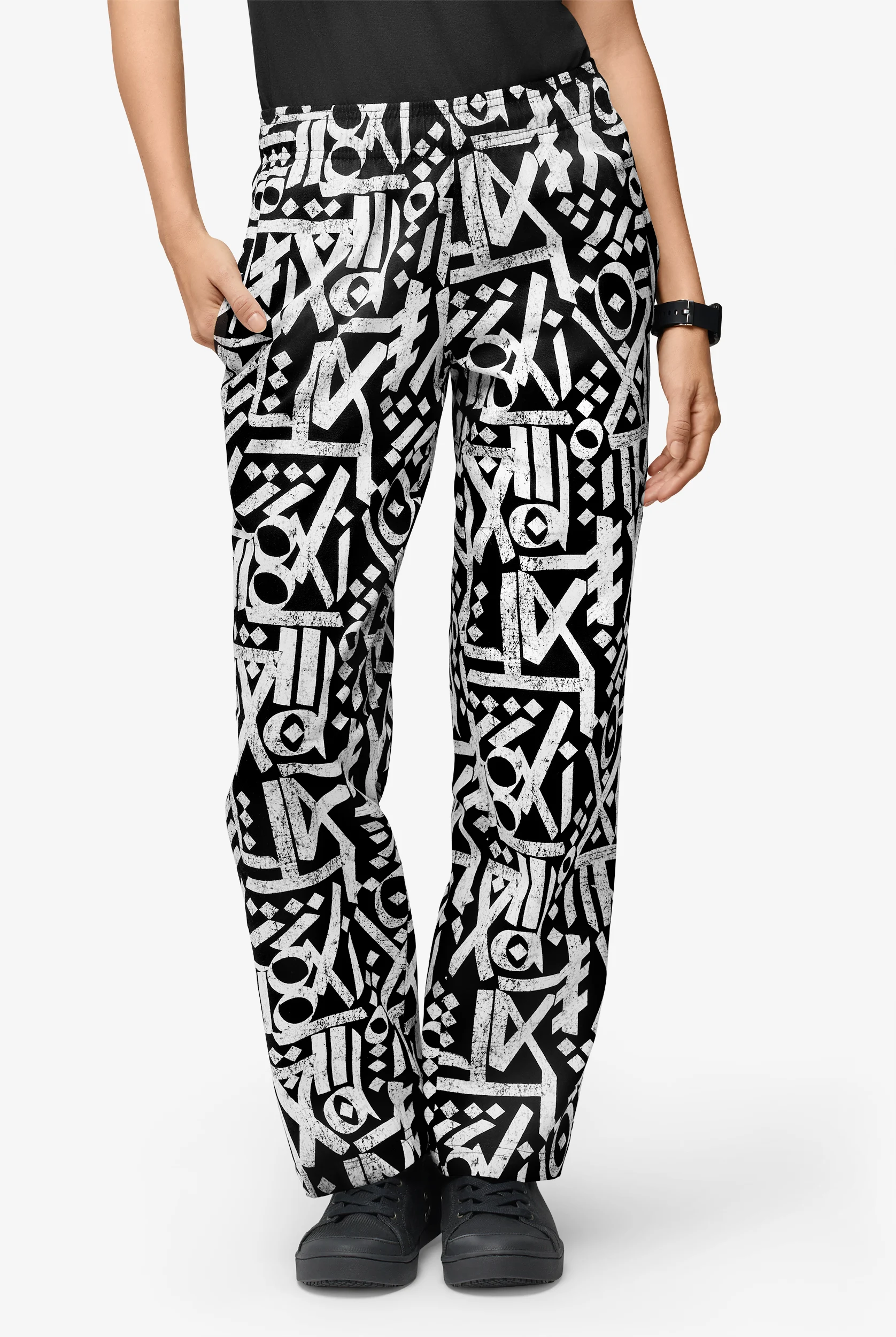 UA CHEF™ Cali Graffiti Black Women's 4-Pocket Printed Chef Pants