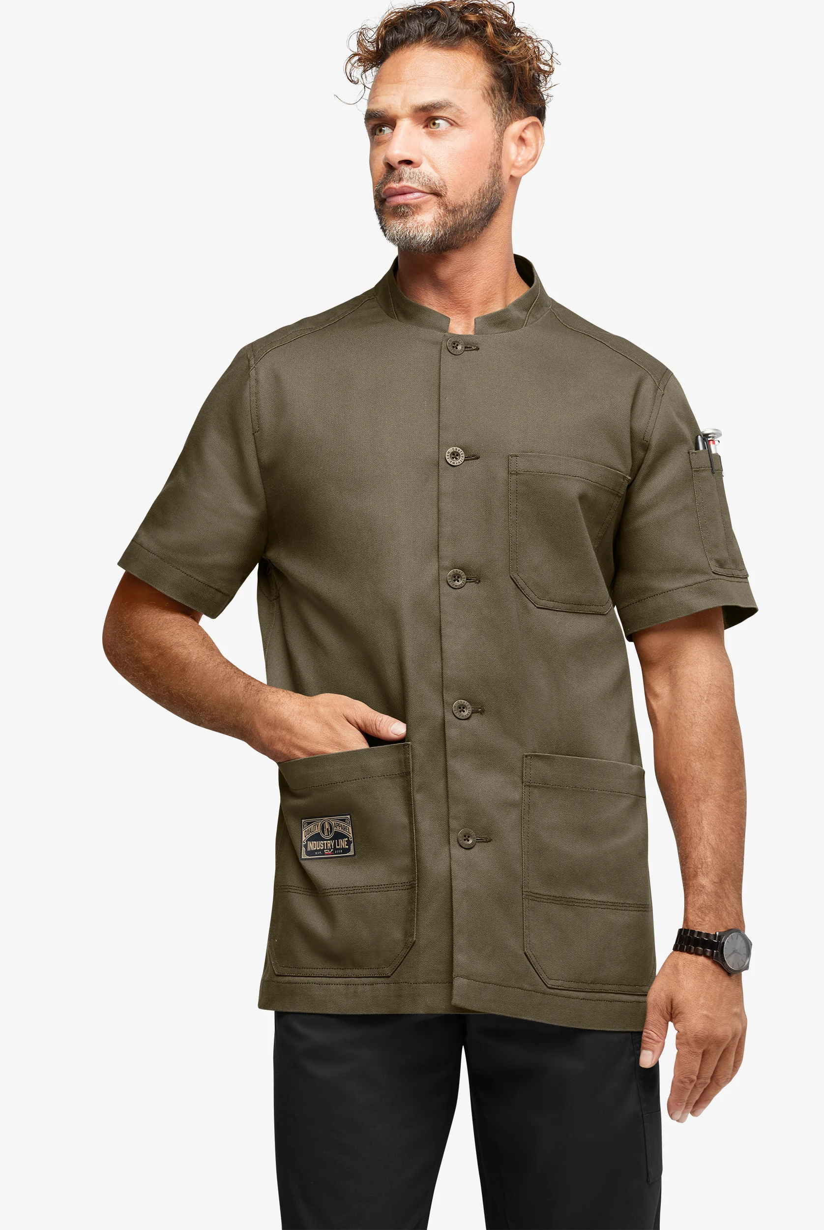 Industry Line Men's Short Sleeve Workwear Style Coat