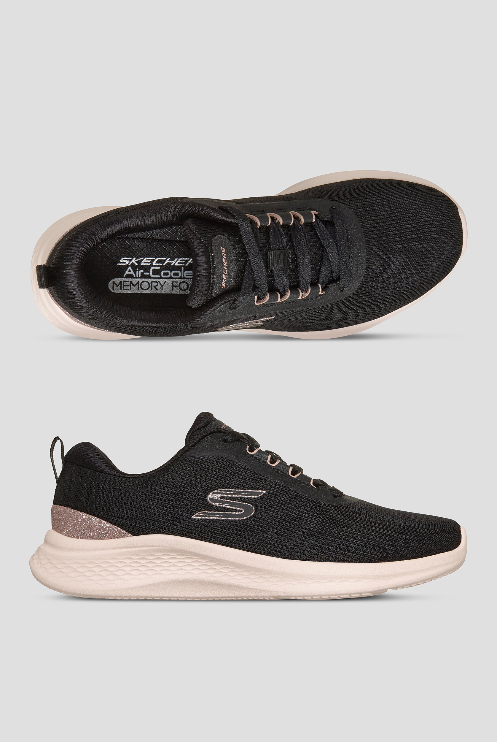 Skechers Sport SKECH-LITE PRO 2.0 - BRILLIANT SHIMMER Black/Rose Gold Athletic Lace Up Shoes