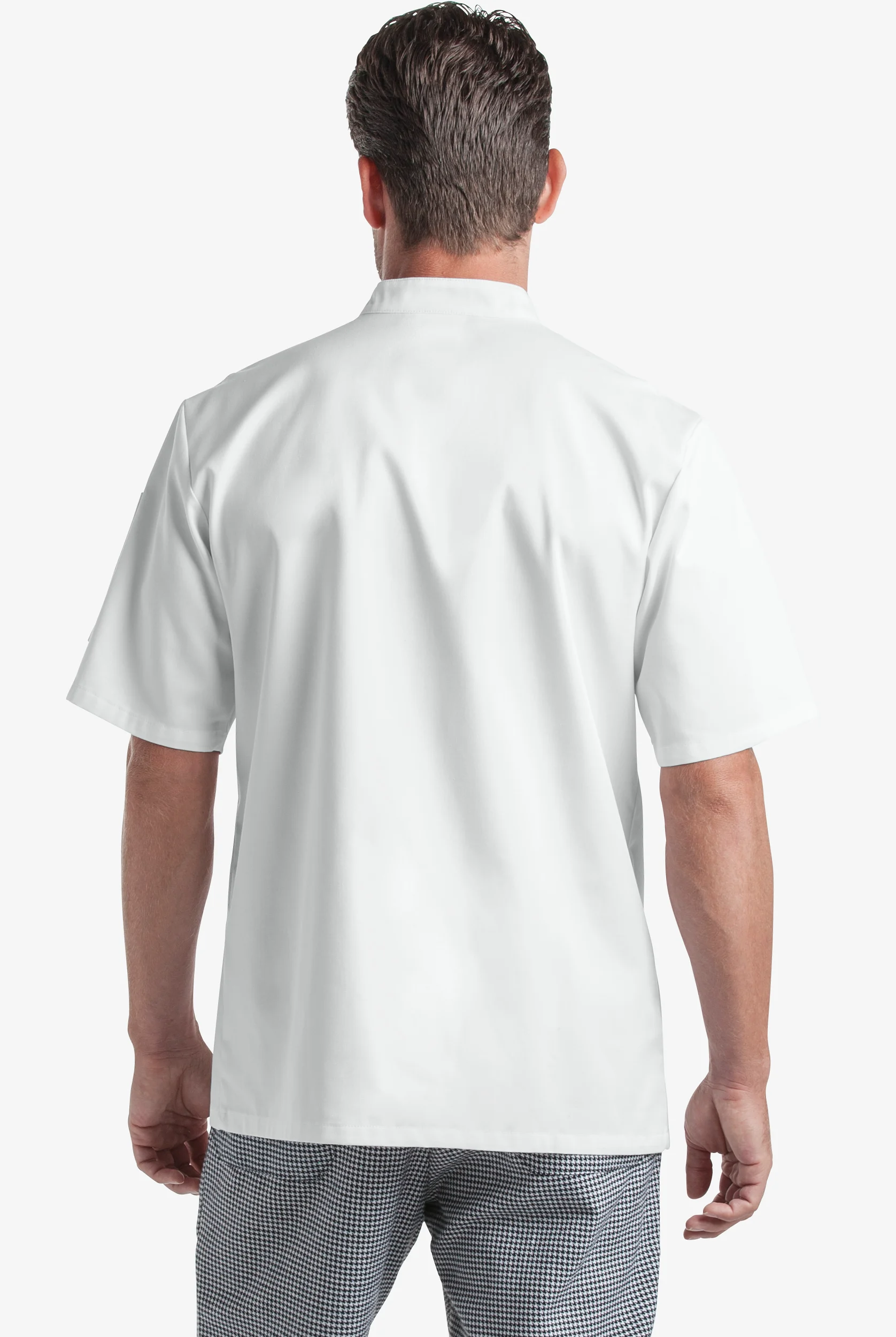On the Line by ChefUniforms.com Men's 2-Pocket Reversible Double Breasted Short Sleeve Chef Coat