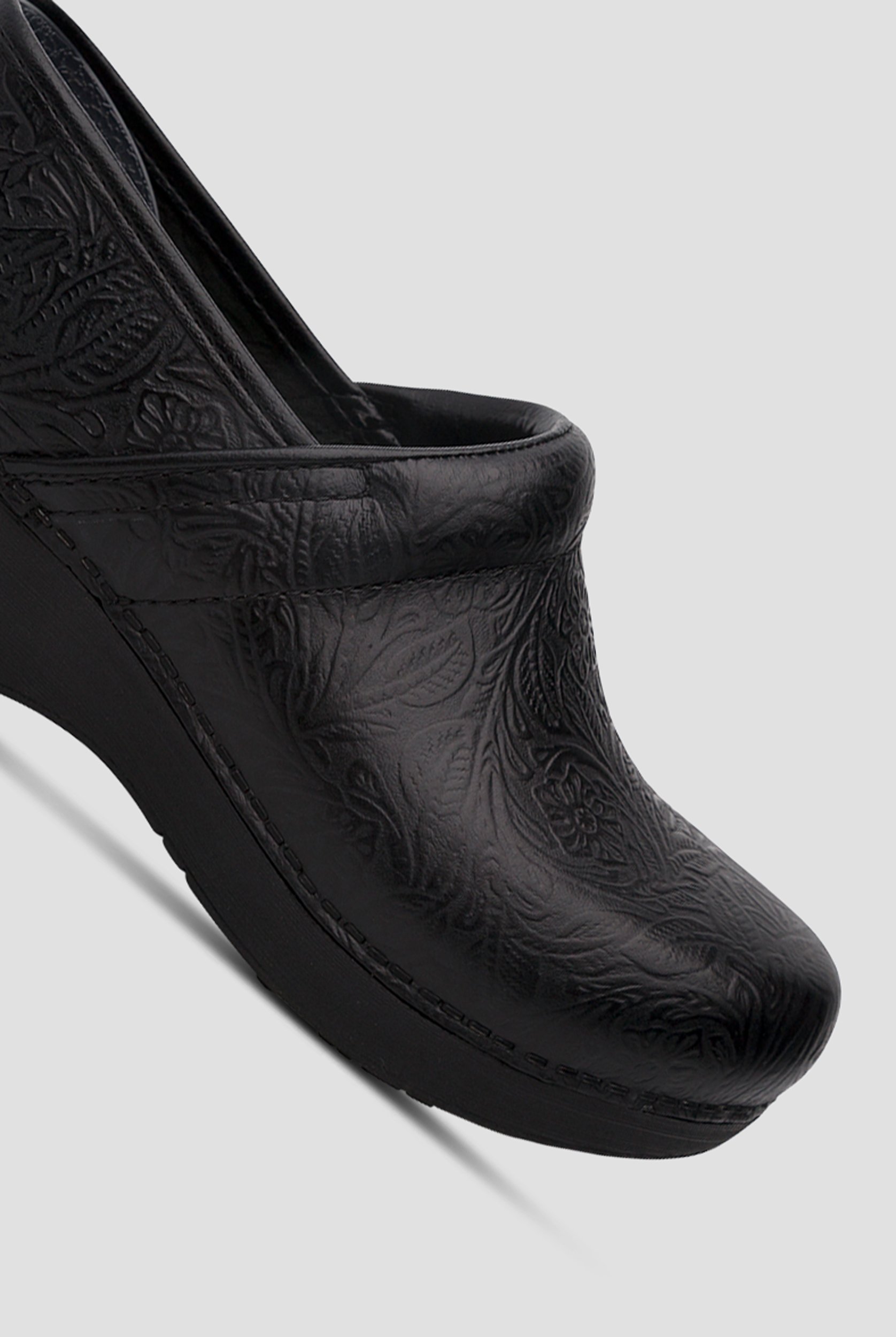 Dansko Women's XP 2.0 Black Floral Tooled Clogs