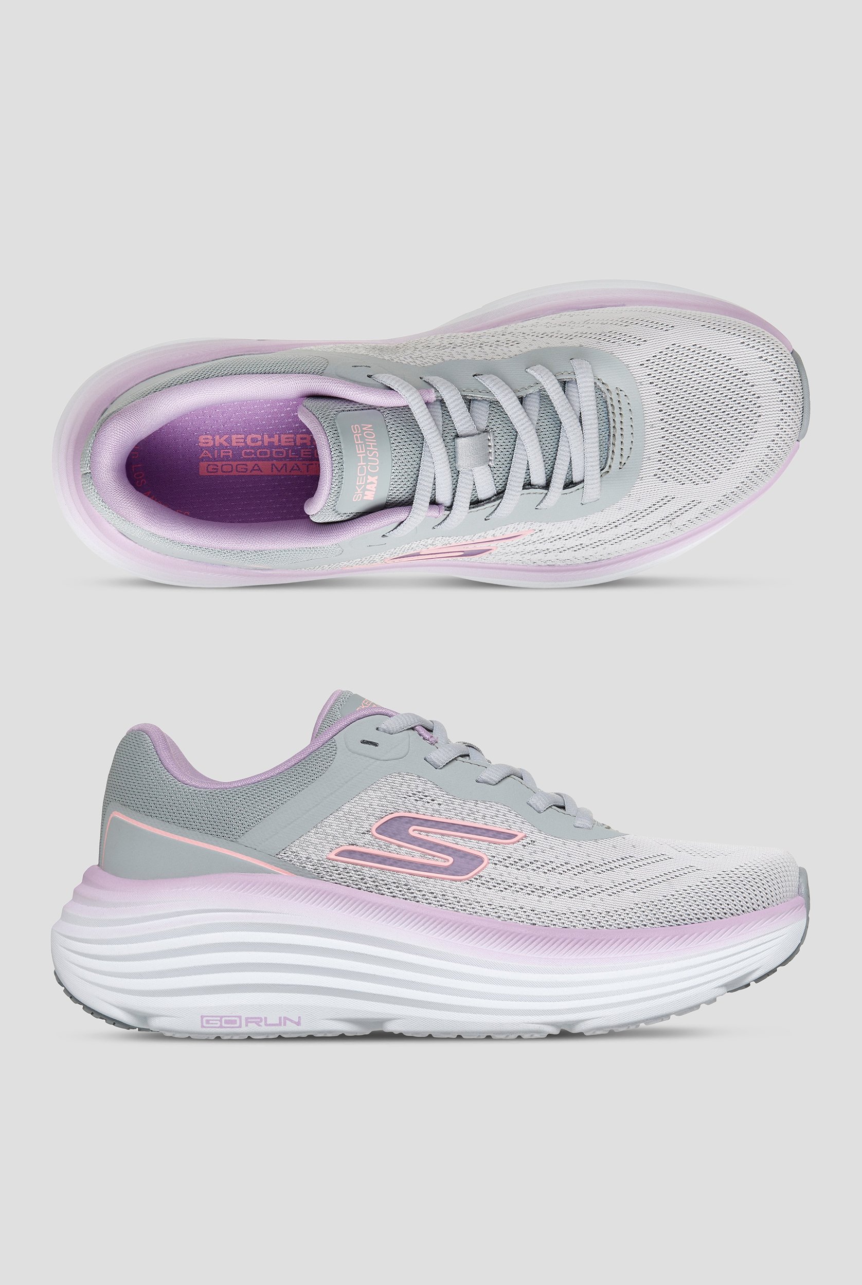 Skechers Performance MAX CUSHIONING ENDEAVOUR - ARDENA Women's Grey Lace Up Athletic Shoe