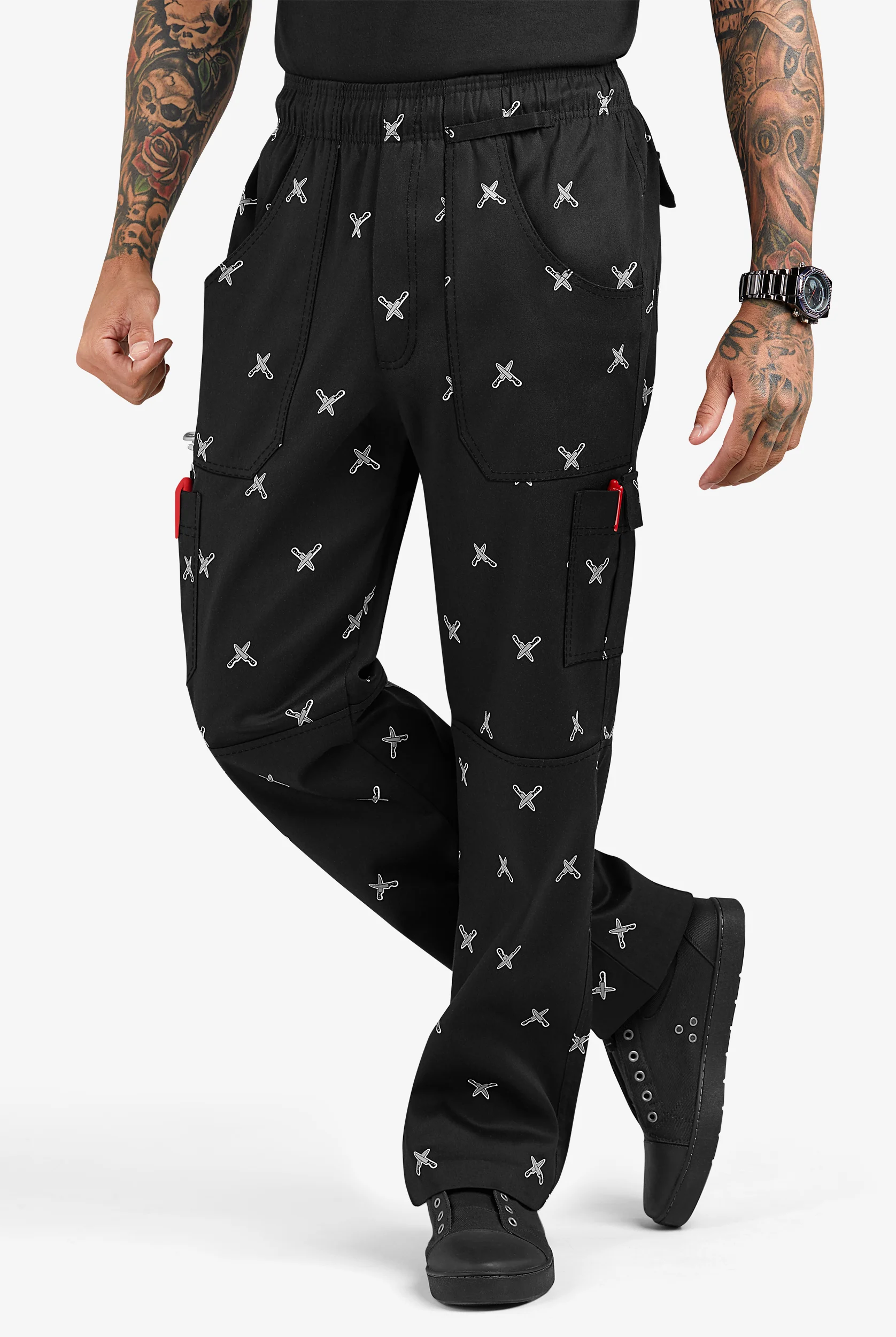 UA CHEF Knives Printed Men's 7-Pocket Utility Chef Pants
