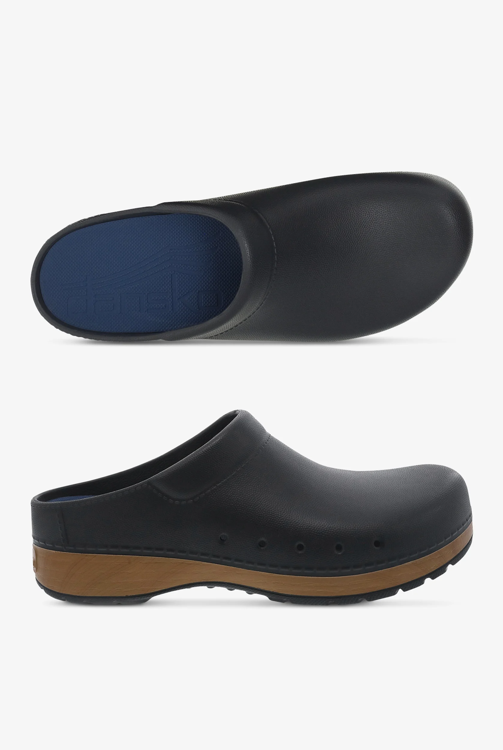 Dansko Men's Kane Black Backless Nursing Clogs