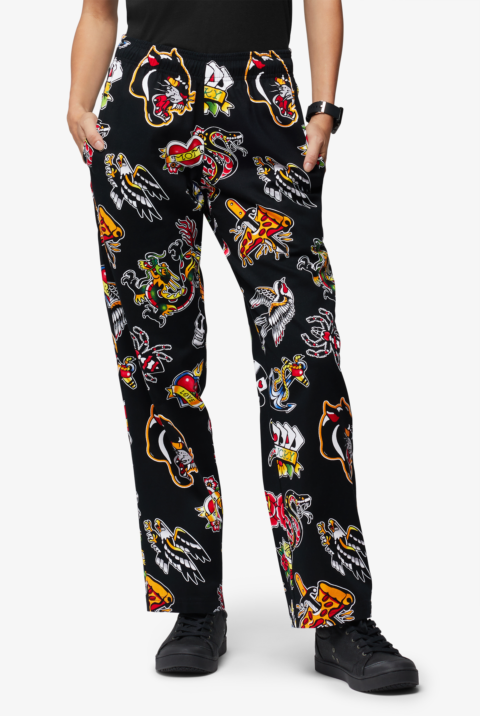 UA CHEF™ Inkaholic Black Women's 4-Pocket Printed Chef Pants