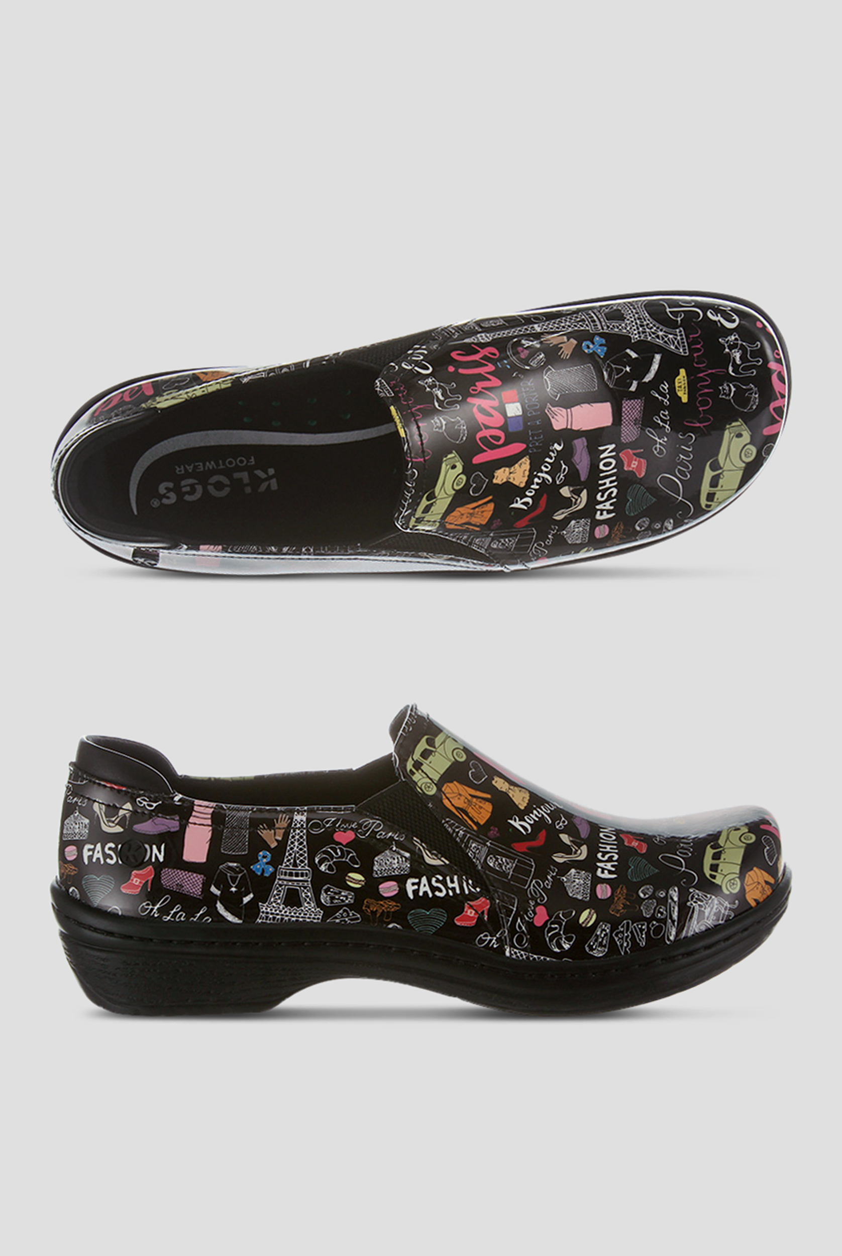 Klogs Moxy Women's Slip Resistant Paris Print Clogs