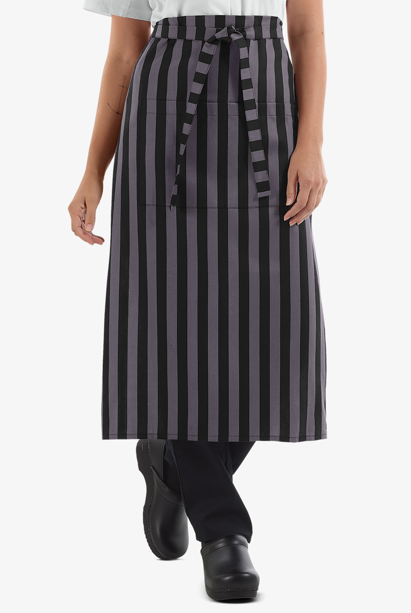 Chef Bold Stripes Printed  Premium Unisex 2-Pocket Bistro Chef Apron