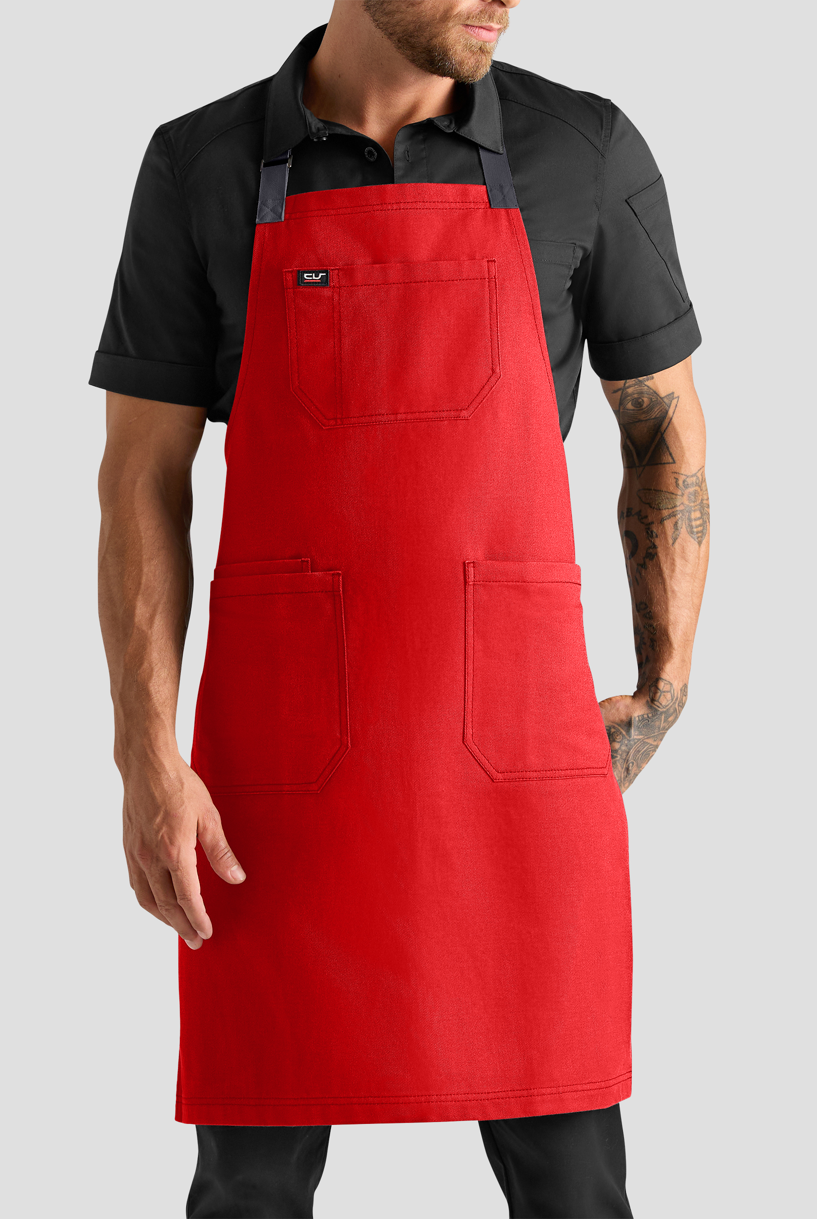 Industry Line Unisex Contrast Strap Bib Chef Apron