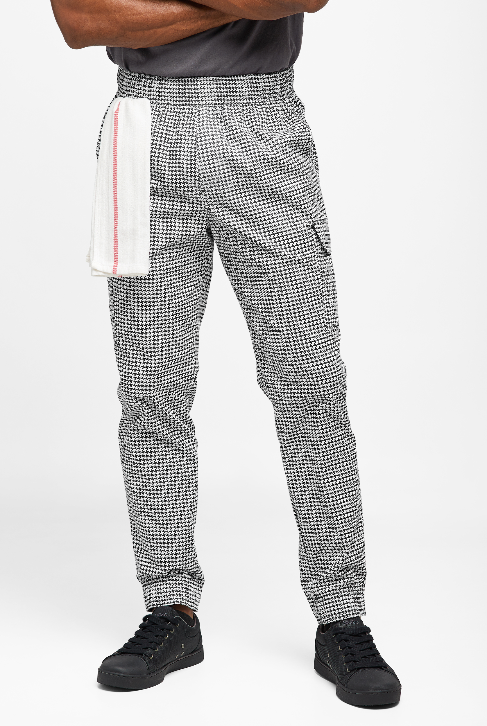 CHEF 360 Houndsthooth Men's 7-Pocket Utility STRETCH Chef Jogger