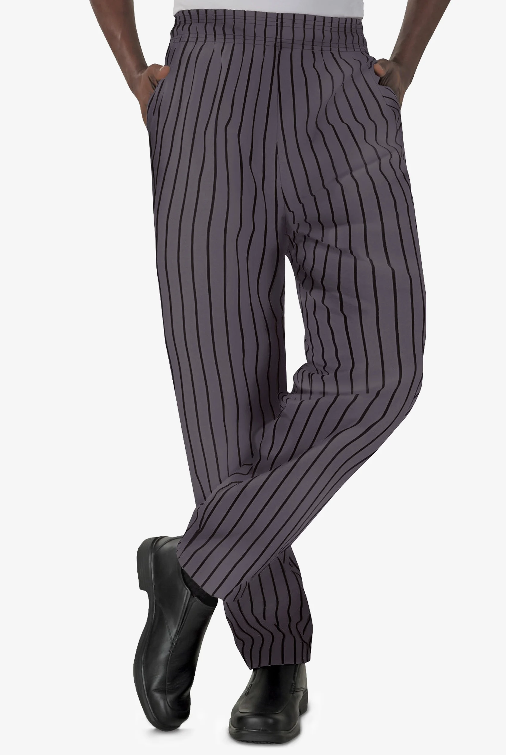 UA CHEF™ Chalk Stripe Grey Men's 4-Pocket Baggy Printed Chef Pants