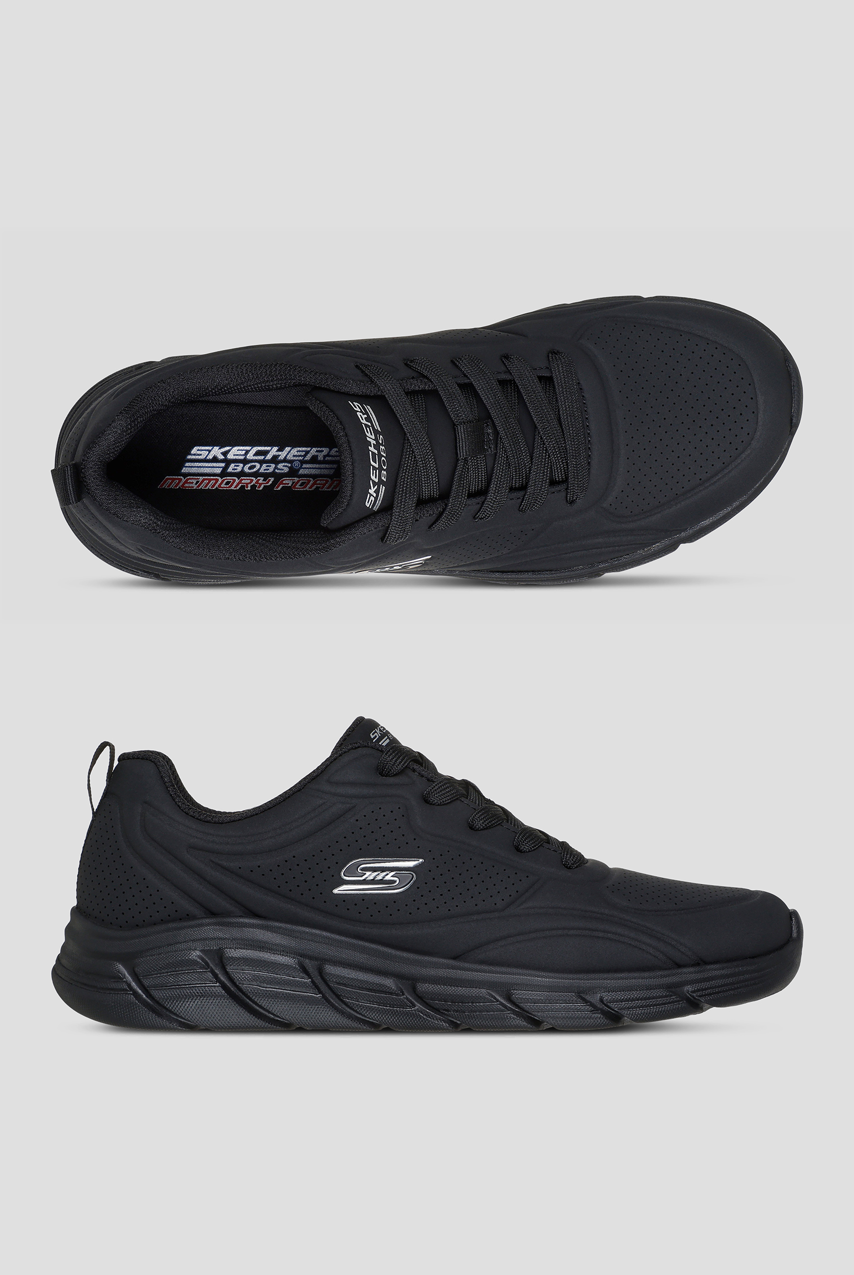 Skechers Bobs B FLEX-LO Black Women's Lace Up Sneaker