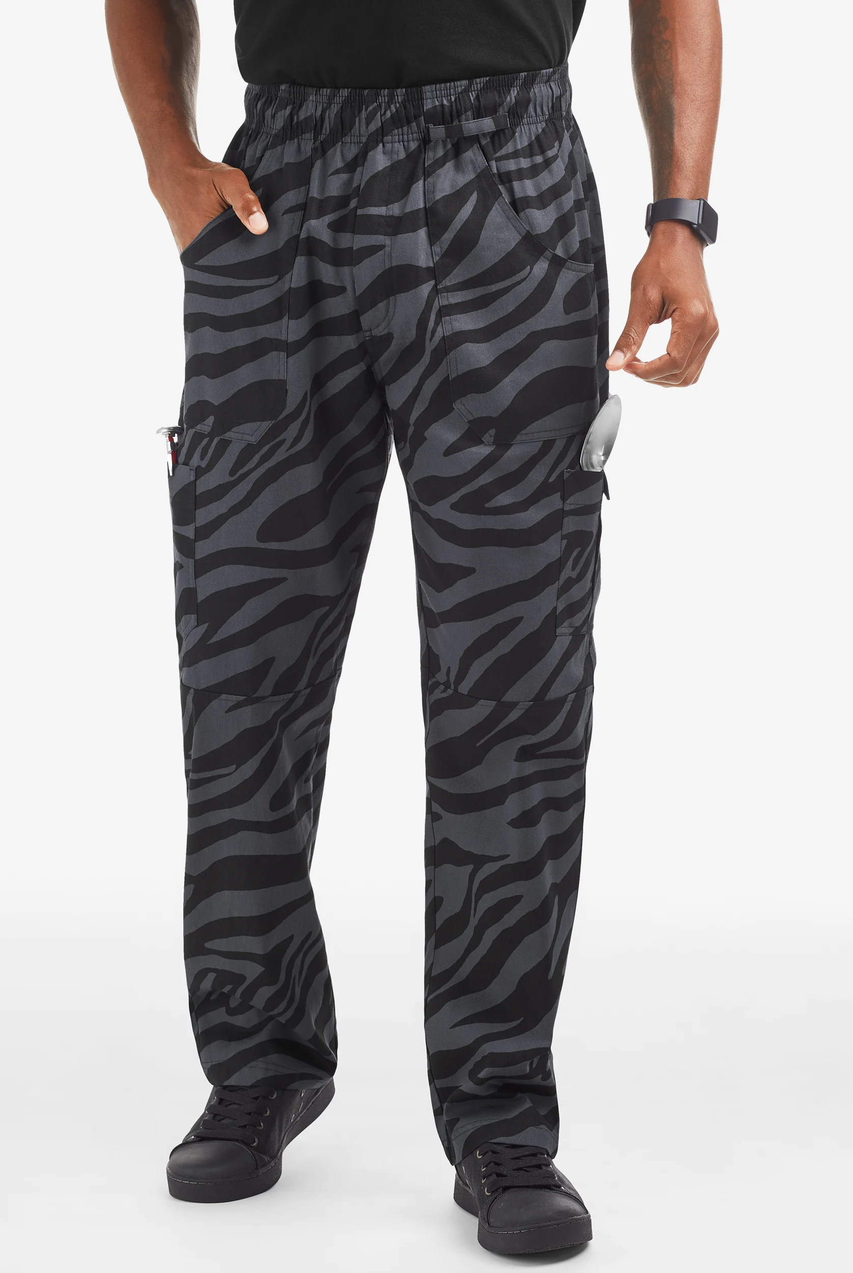 UA CHEF™ Zebra Men's 7-Pocket Utility Printed Chef Pants