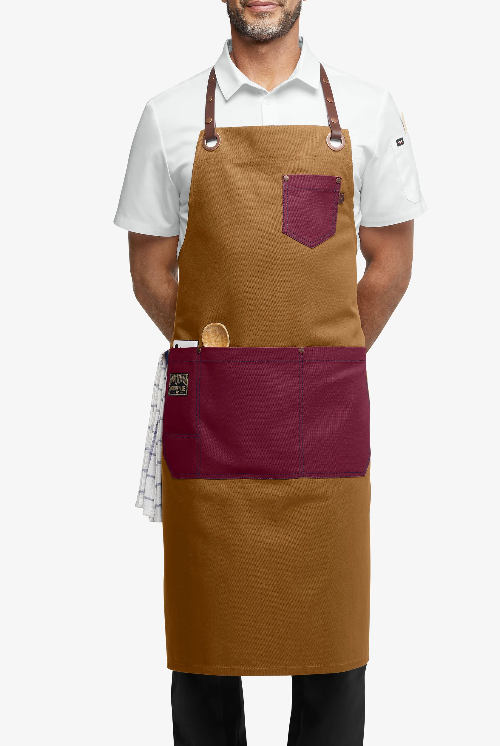 Industry Line Unisex Color Blocked Canvas Chef Apron