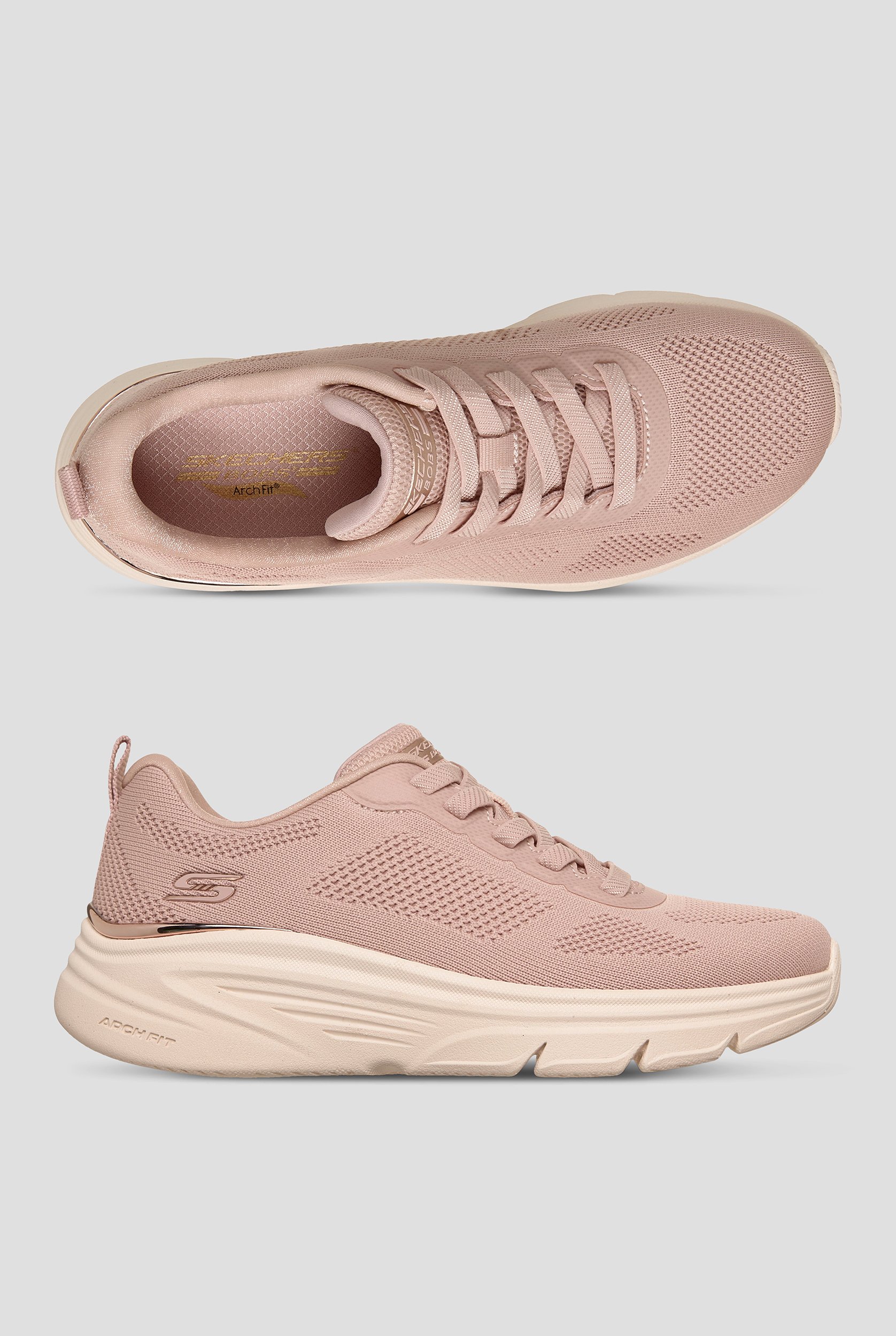 Skechers Bobs Arch Fit ELEV8 Blush Women's Bungee Knit Sneaker