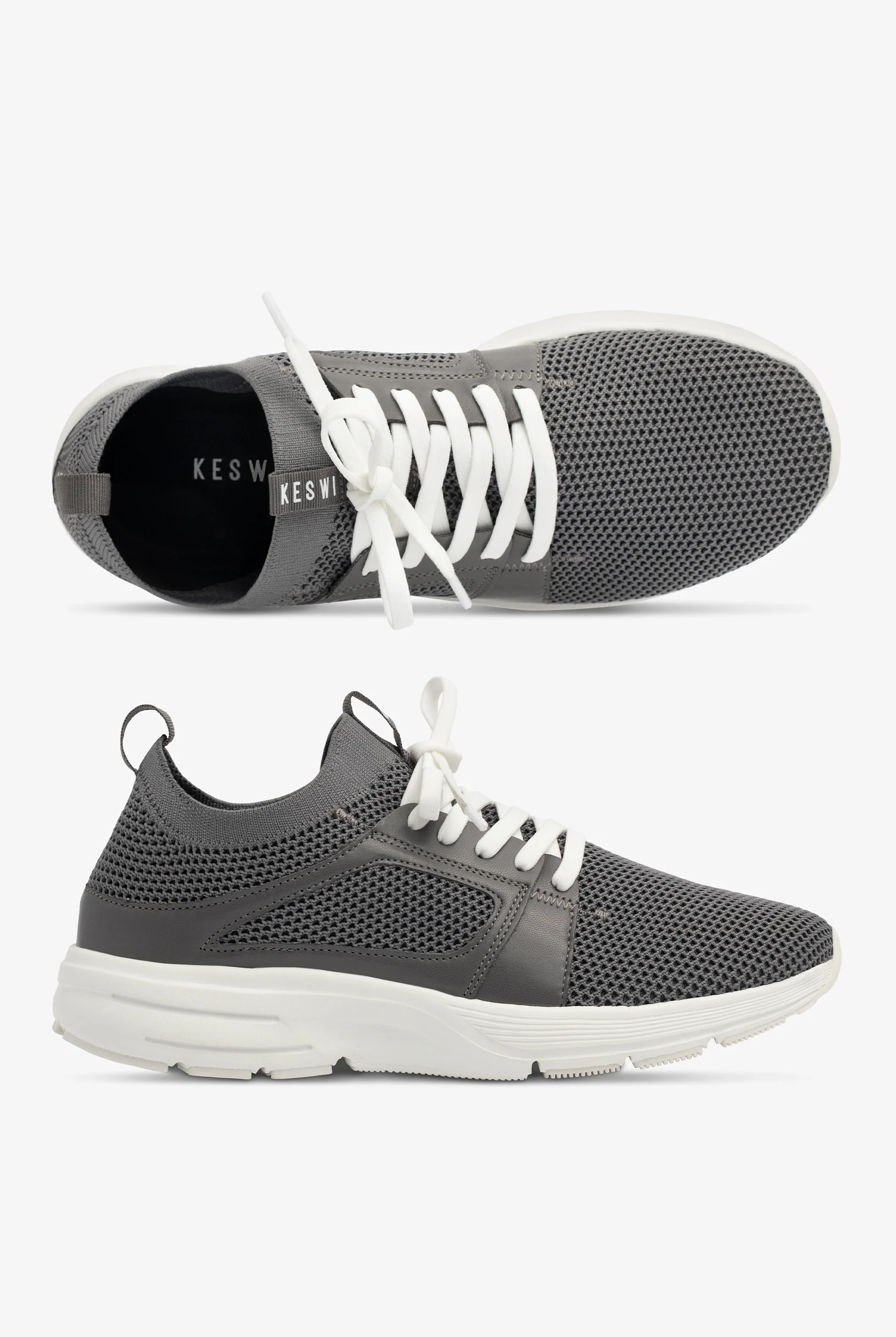 KESWI Women’s Gray/White Athletic Lace Up Shoes