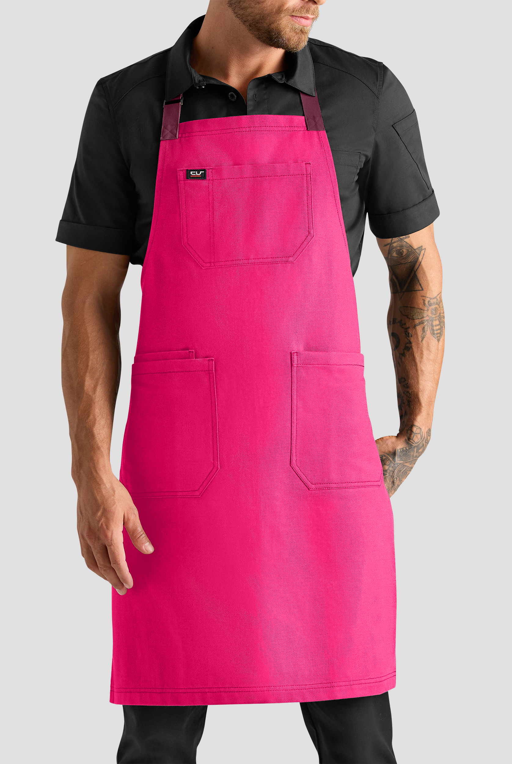 Industry Line Unisex Contrast Strap Bib Chef Apron